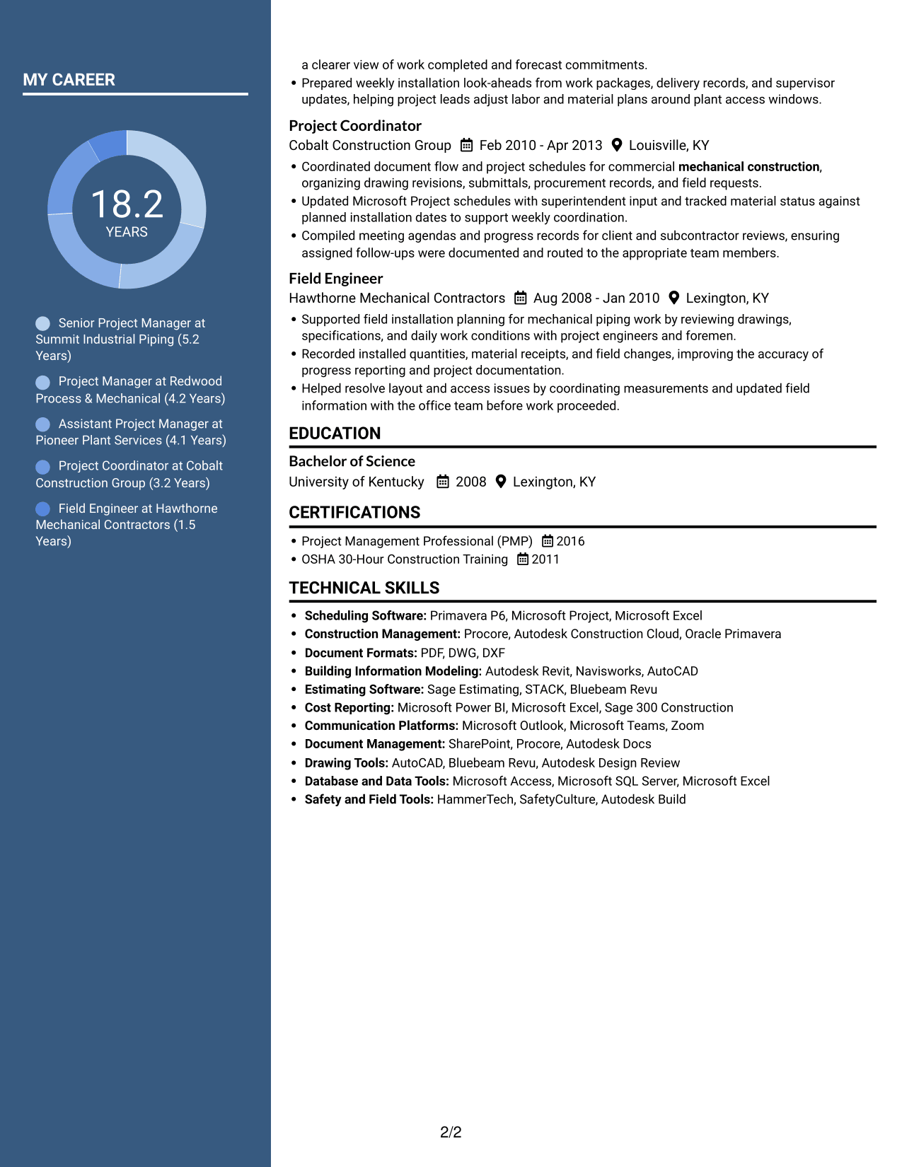 Resume example — page 2
