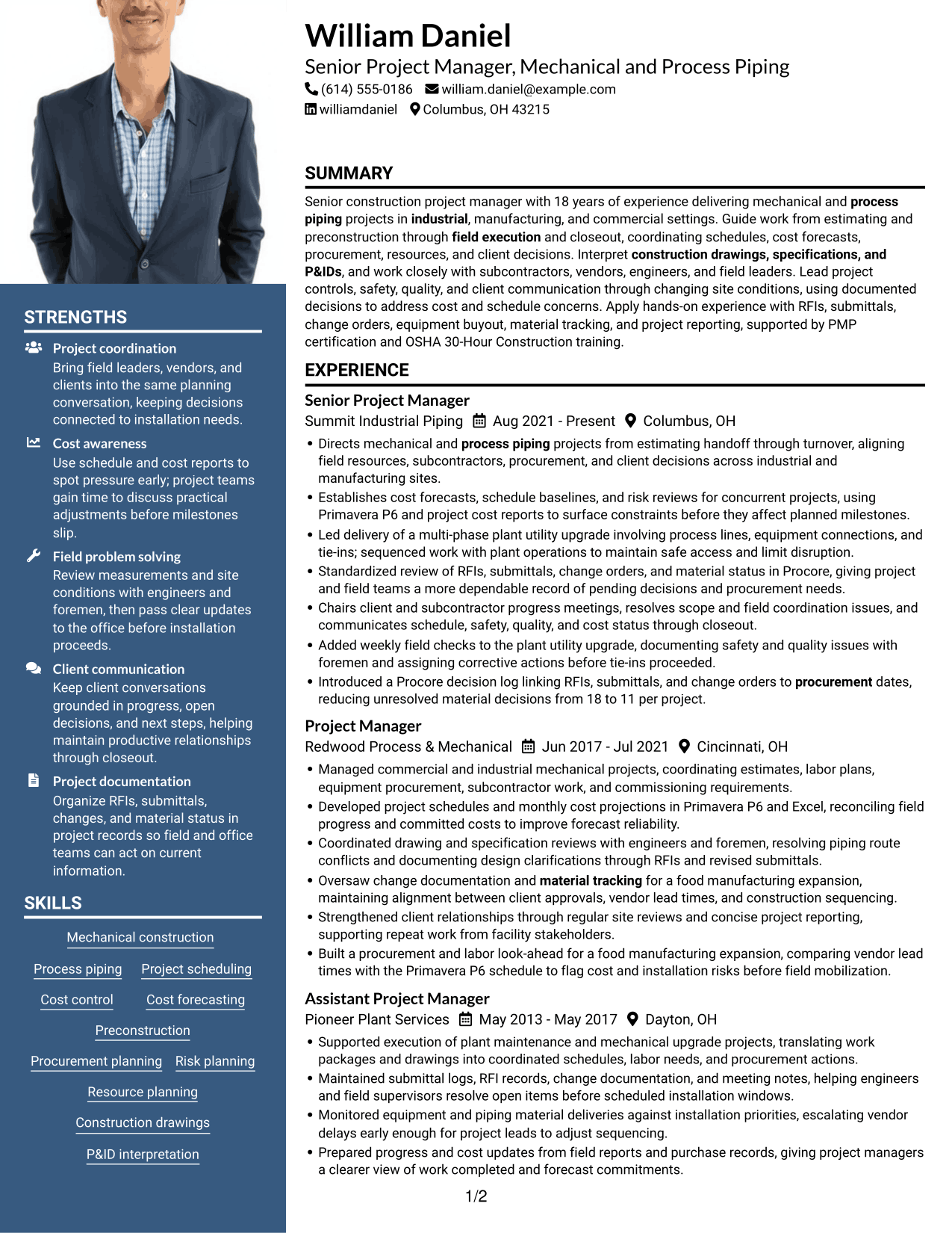 Resume example — page 1