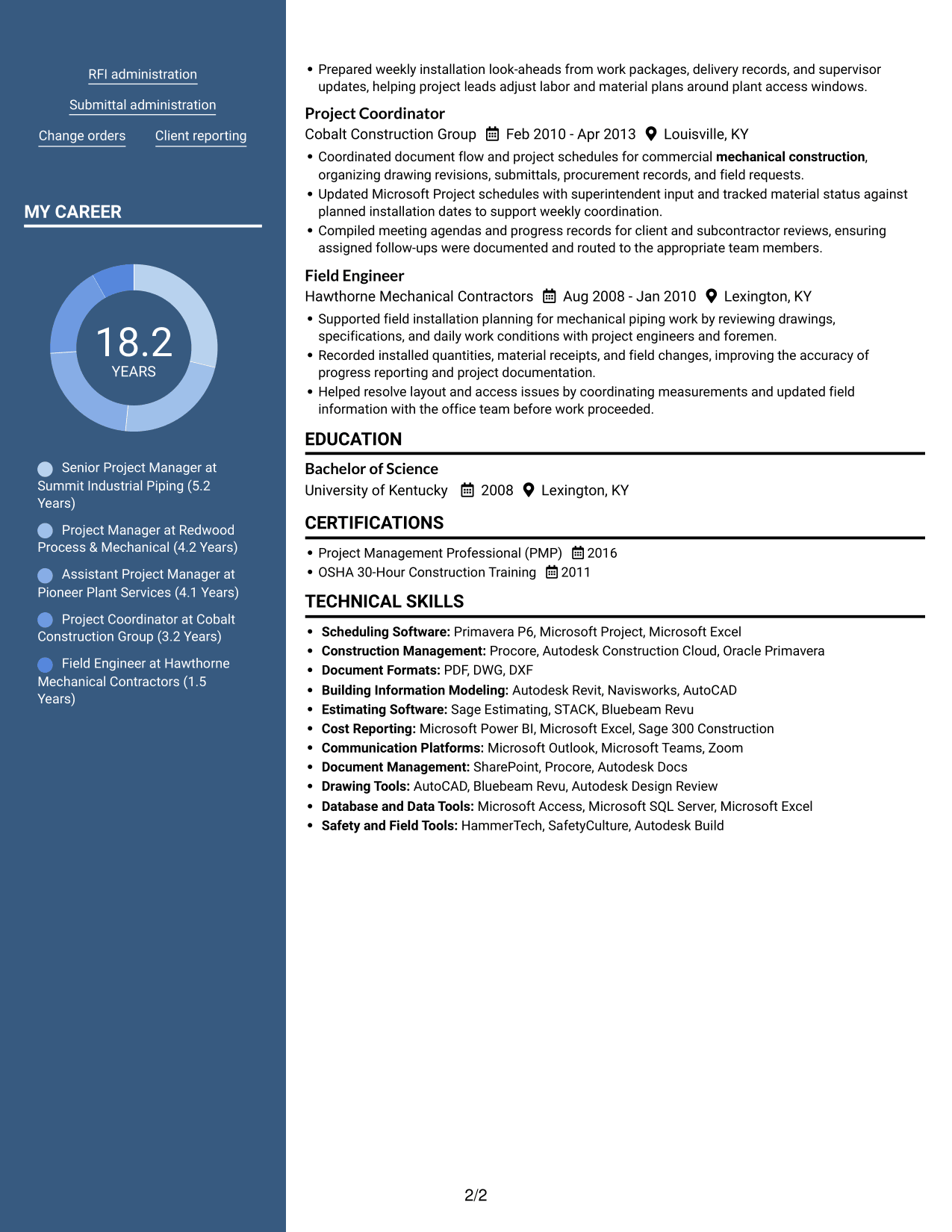 Resume example — page 2