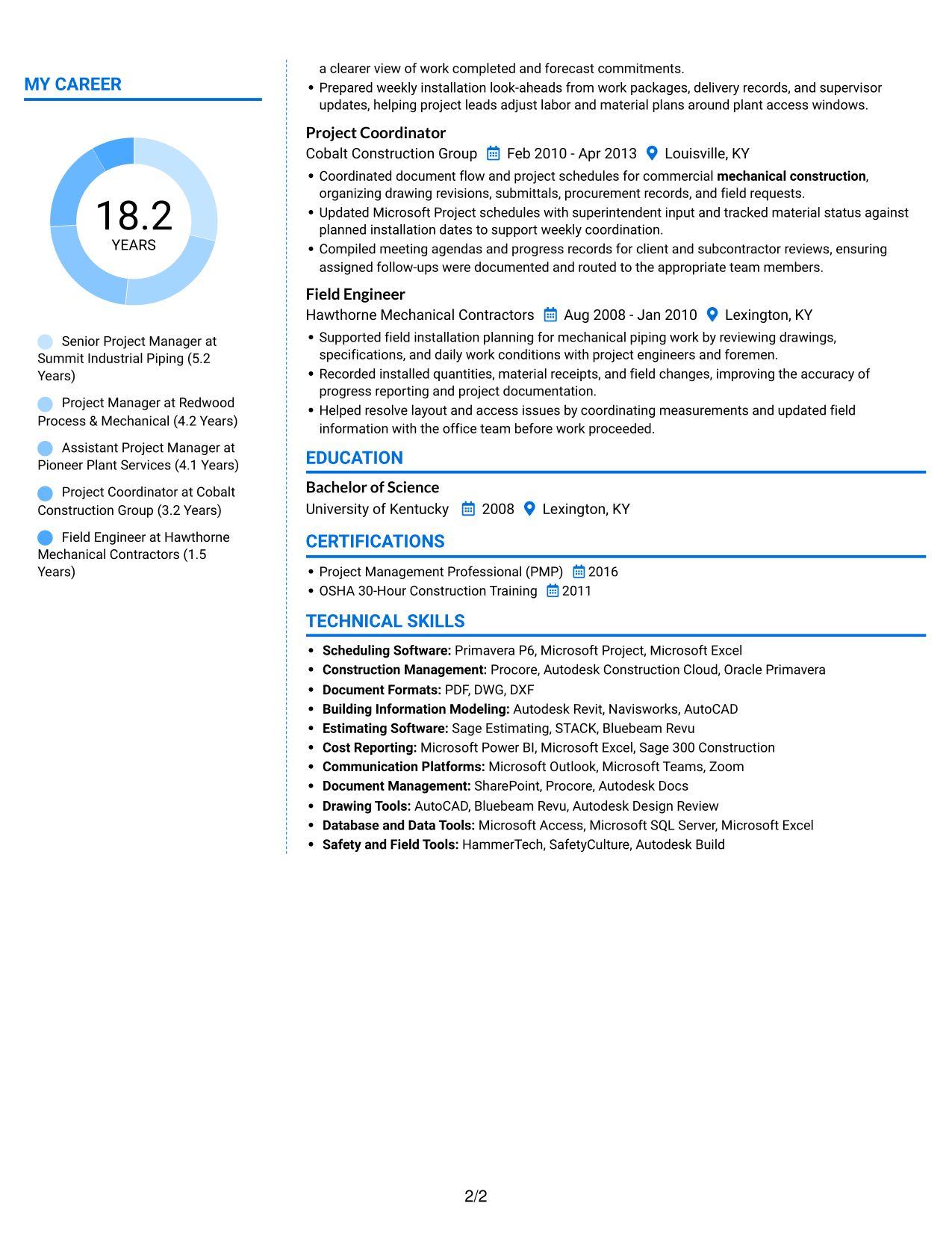 Resume example — page 2