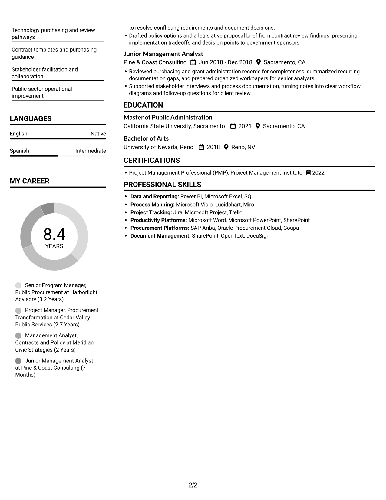 Resume example — page 2