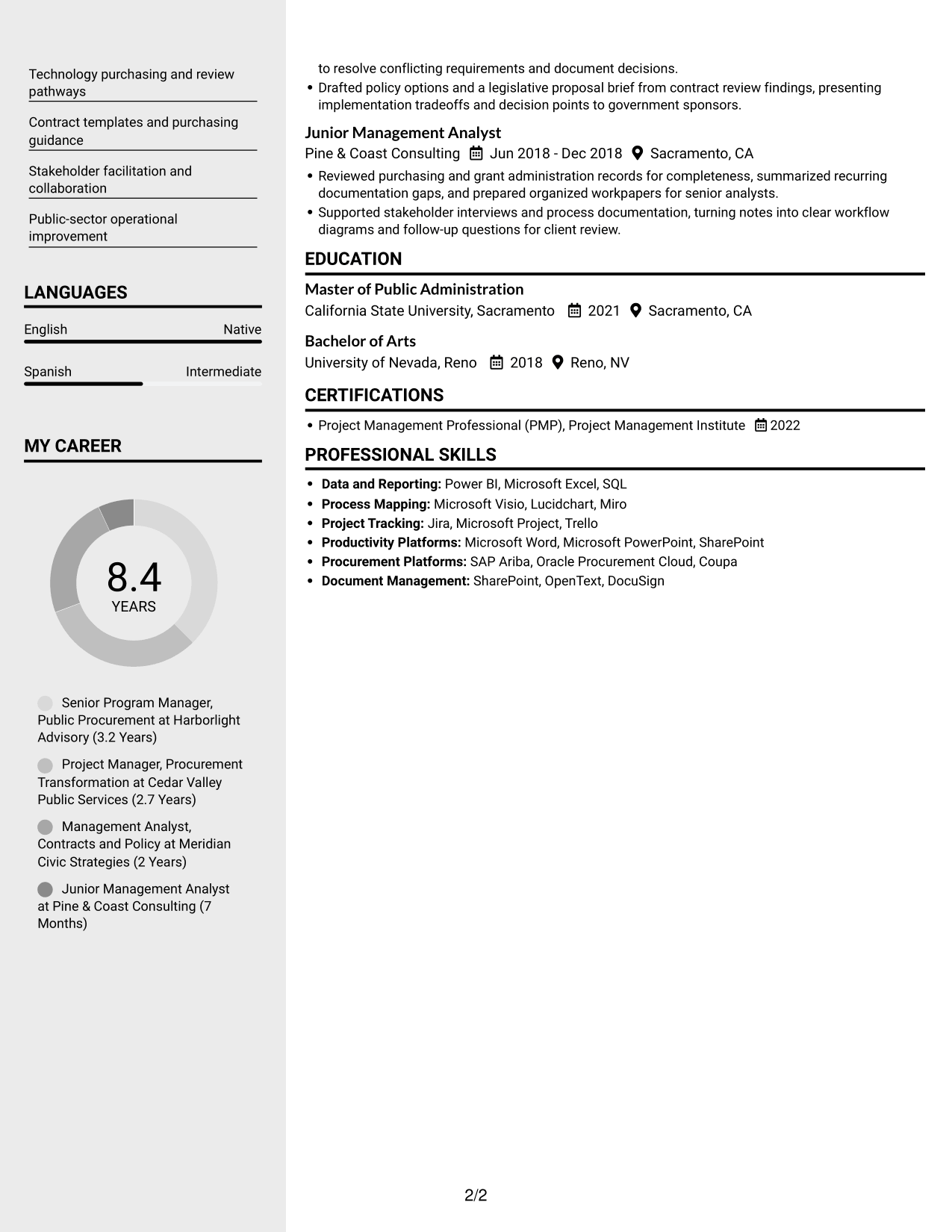 Resume example — page 2