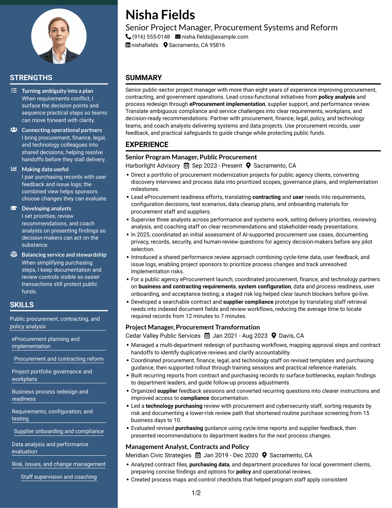 Resume example — page 1