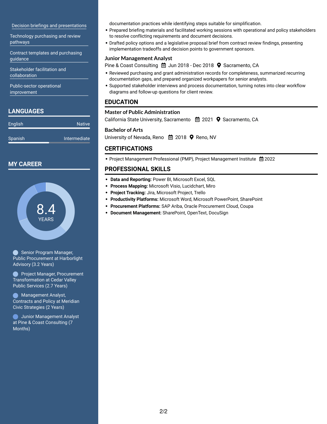 Resume example — page 2
