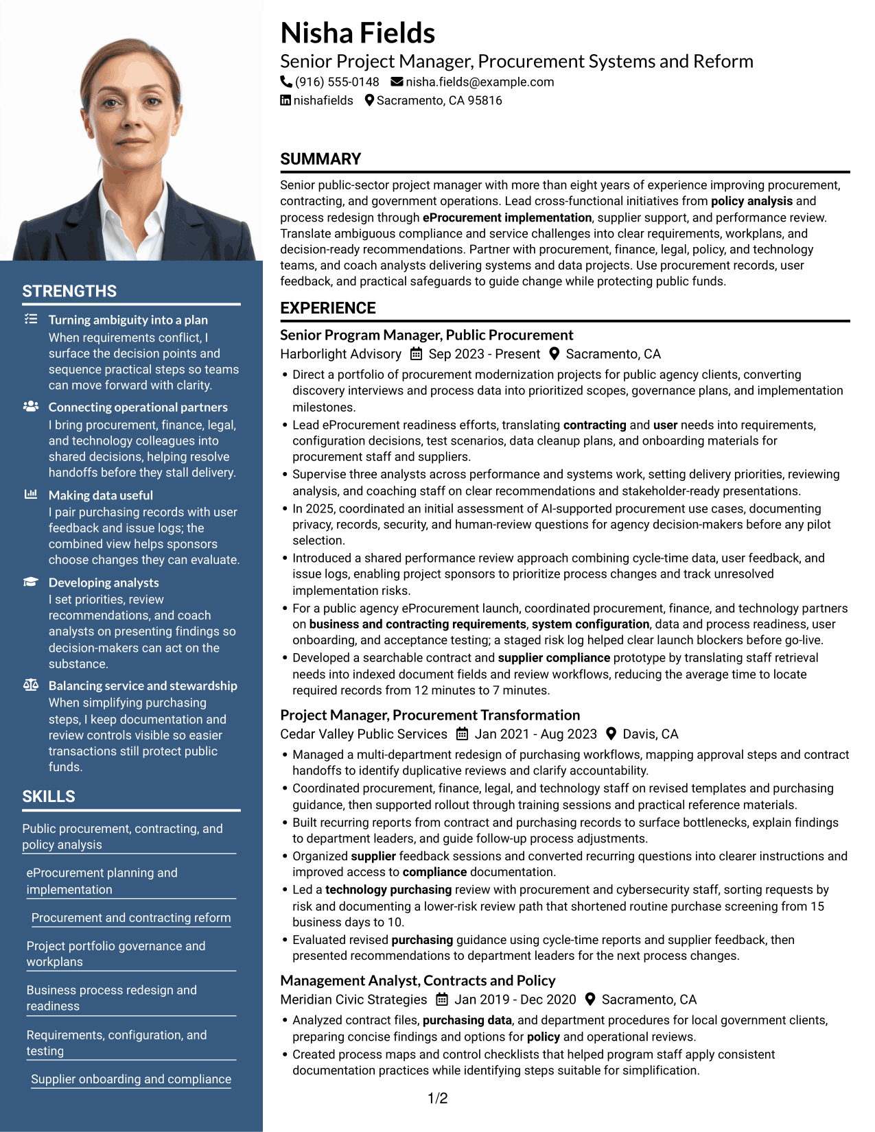 Resume example — page 1