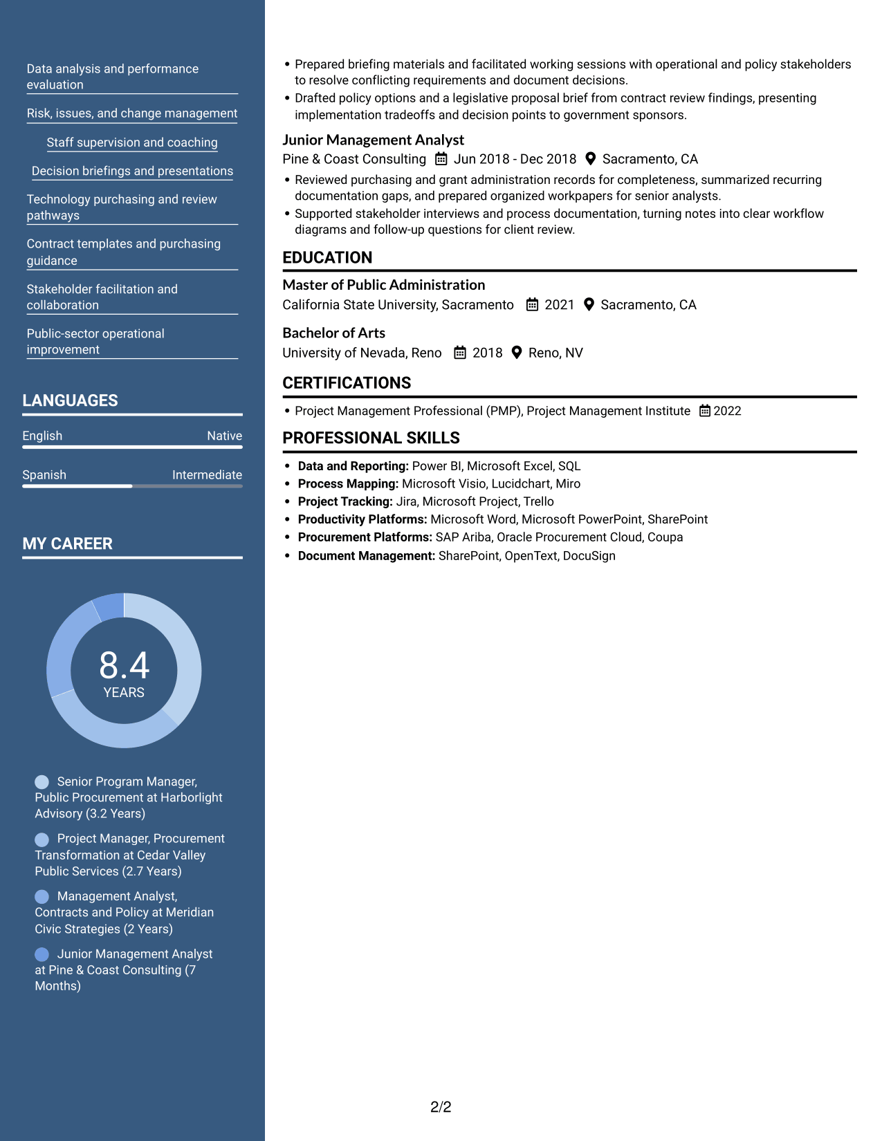 Resume example — page 2