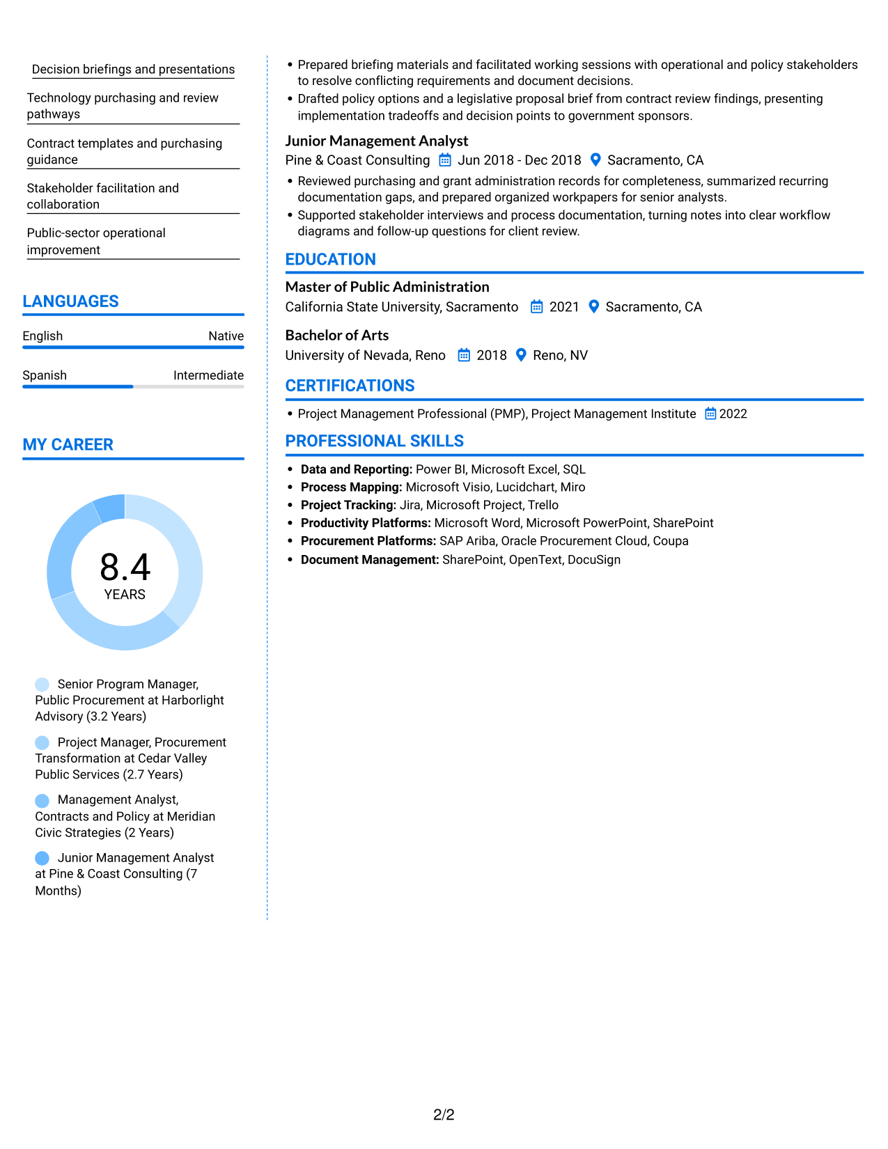 Resume example — page 2