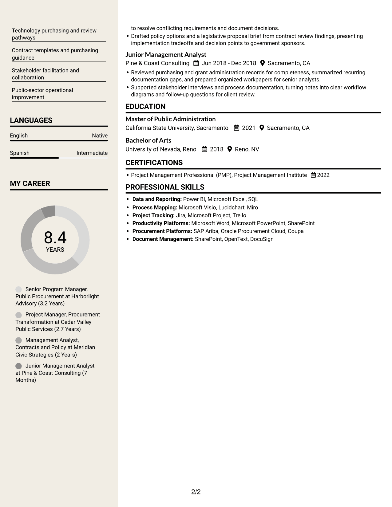 Resume example — page 2