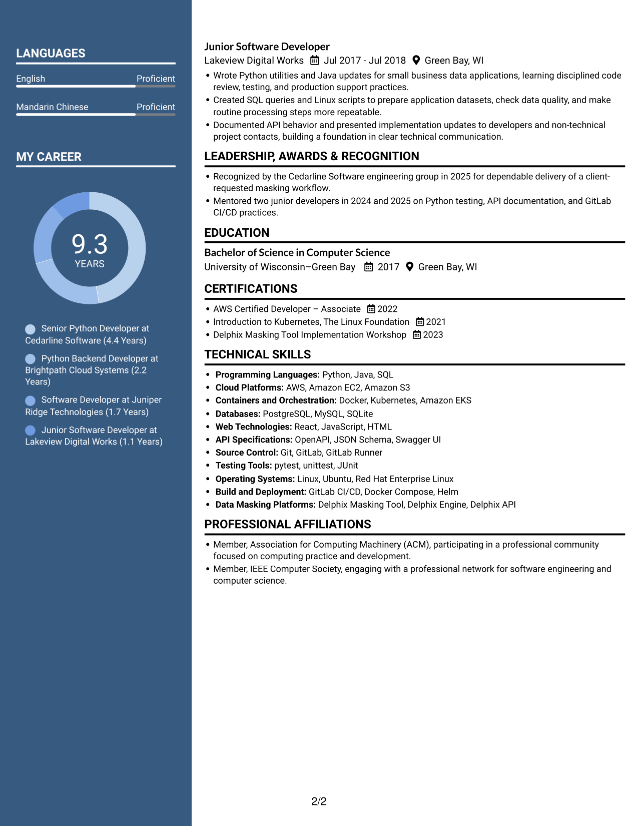 Resume example — page 2
