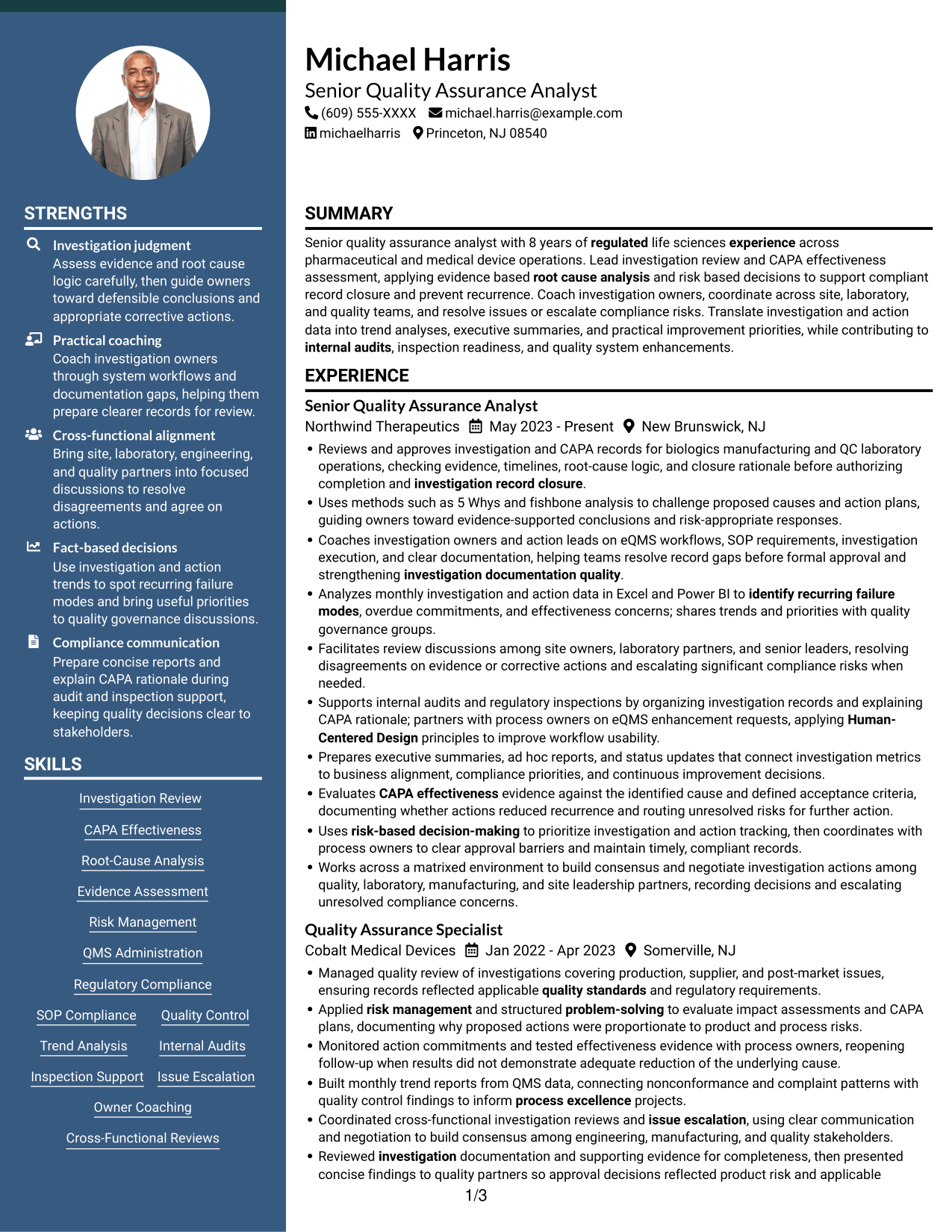 Resume example — page 1