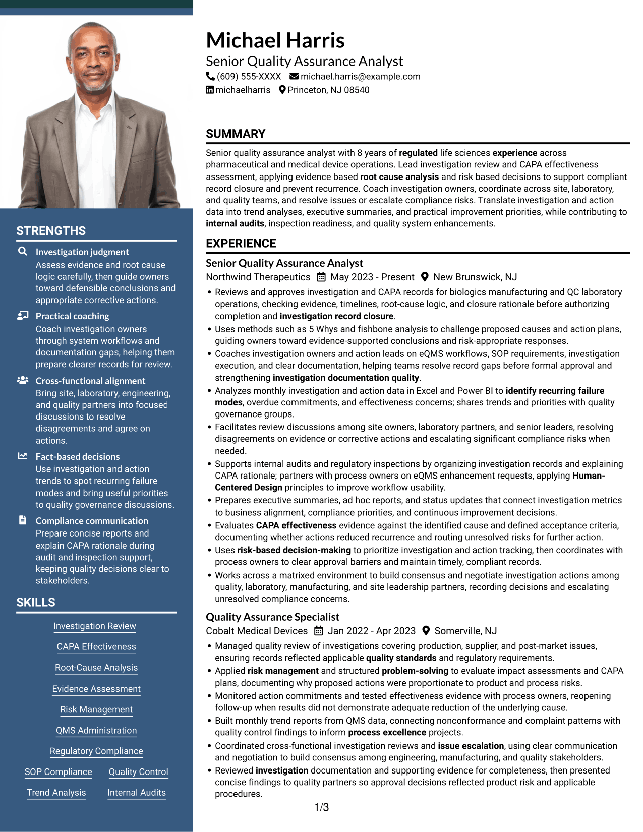 Resume example — page 1