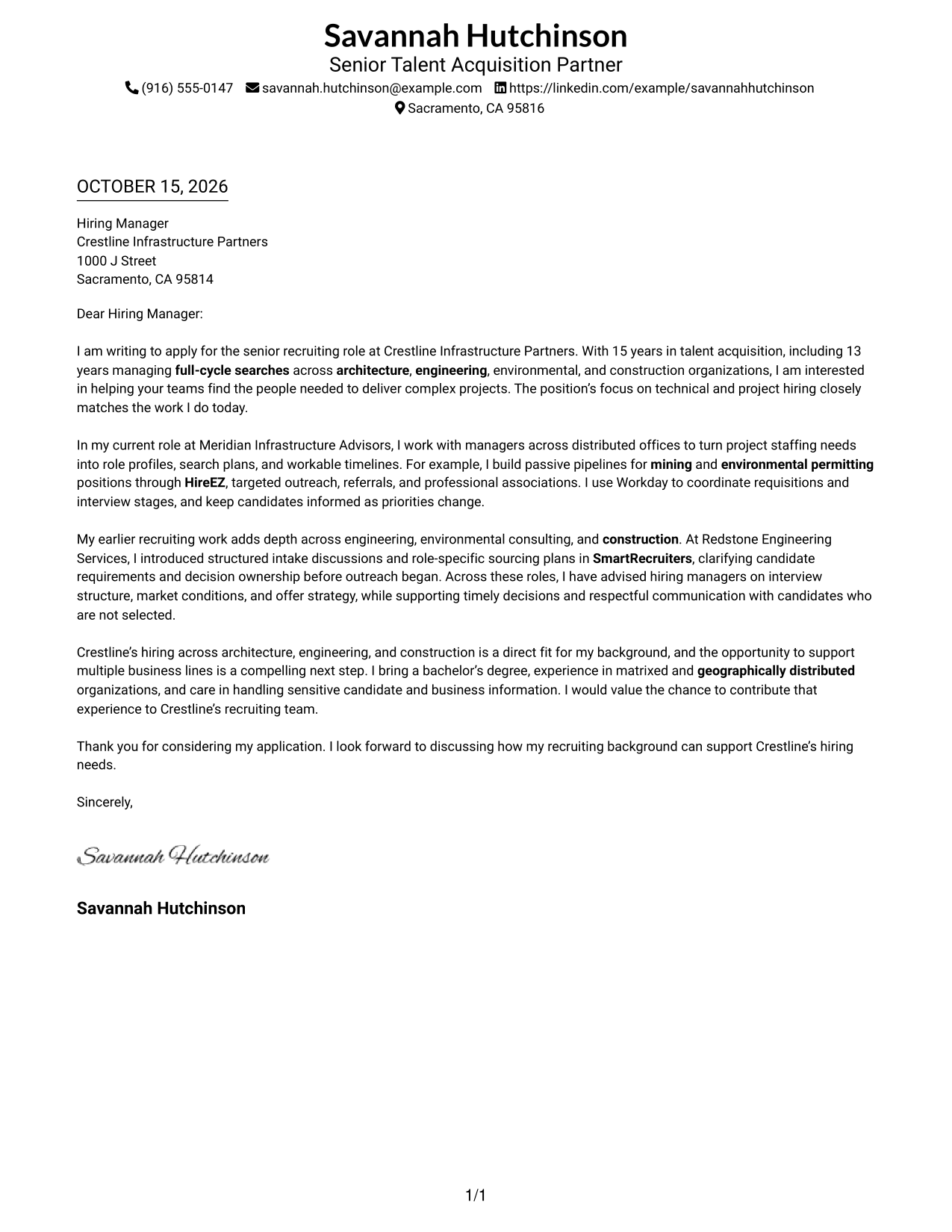 Cover letter example — page 1