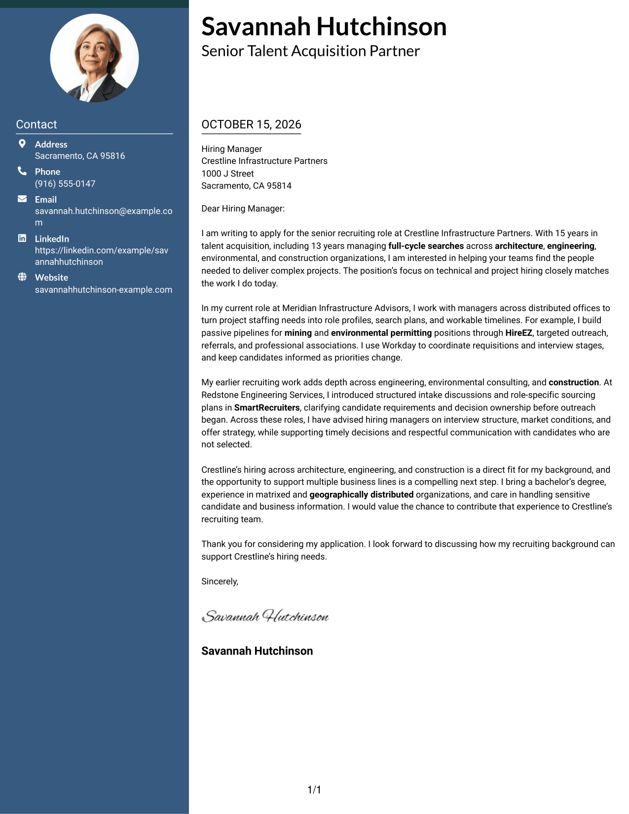 Cover letter example — page 1