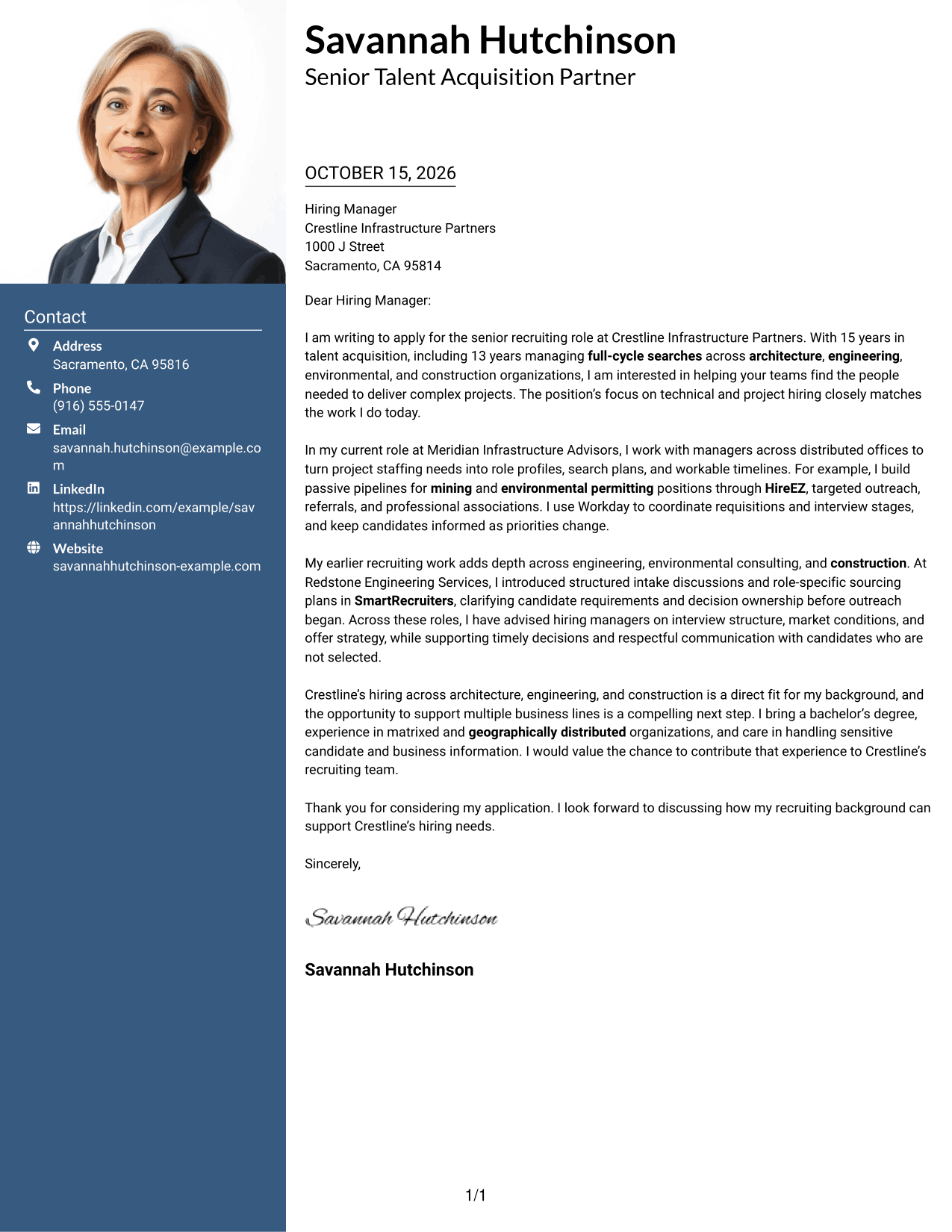 Cover letter example — page 1
