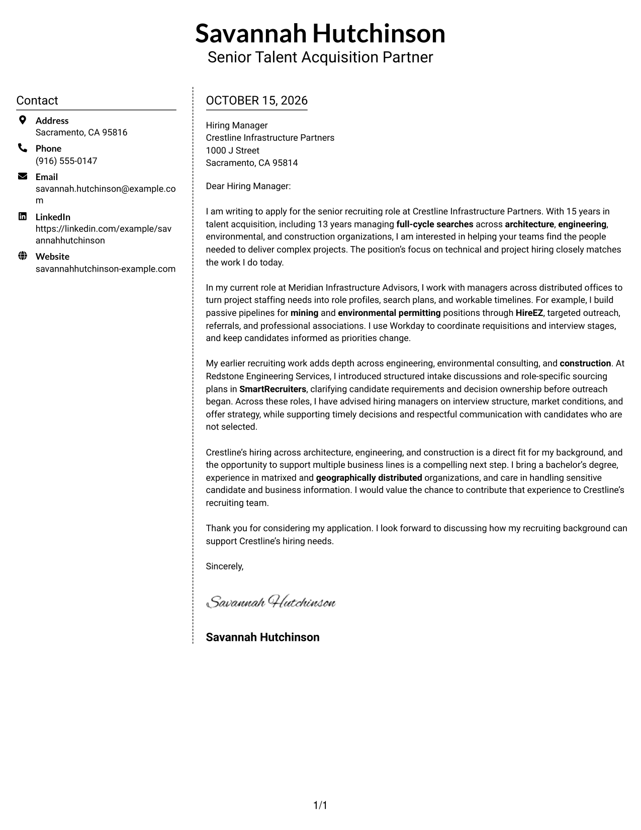 Cover letter example — page 1