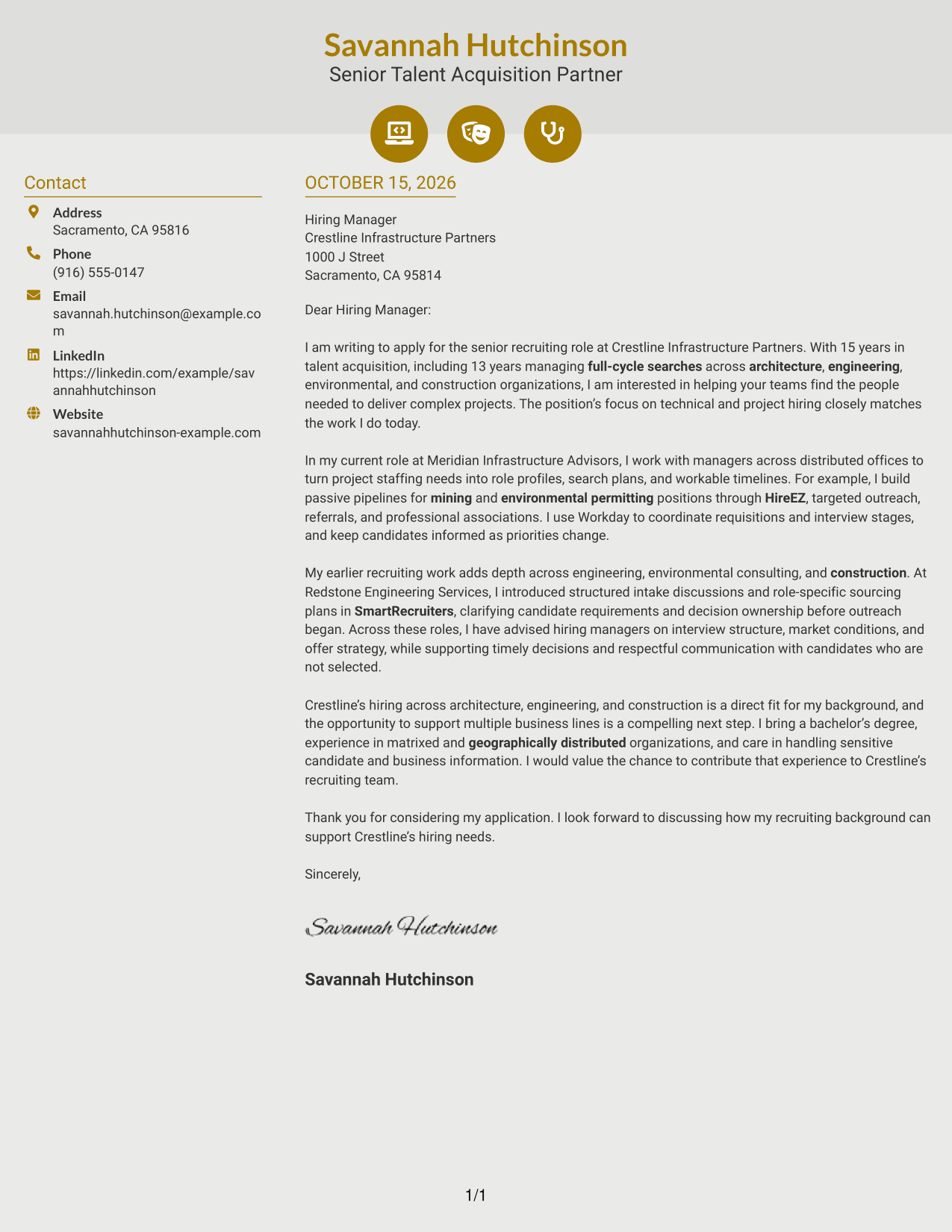 Cover letter example — page 1