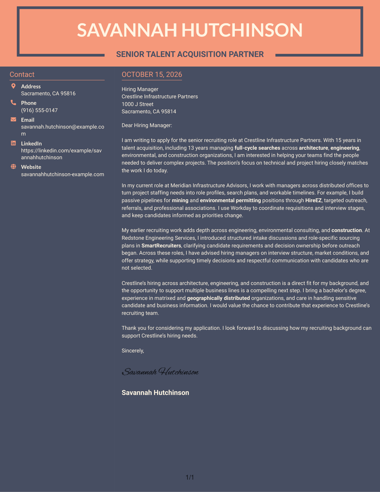 Cover letter example — page 1