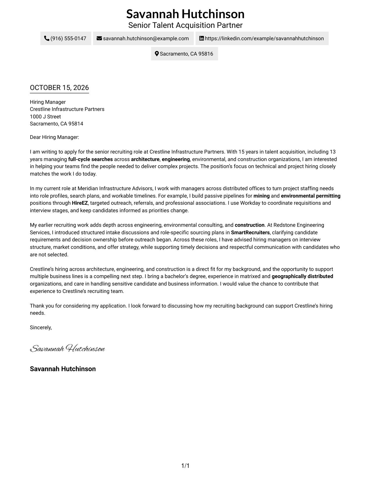 Cover letter example — page 1
