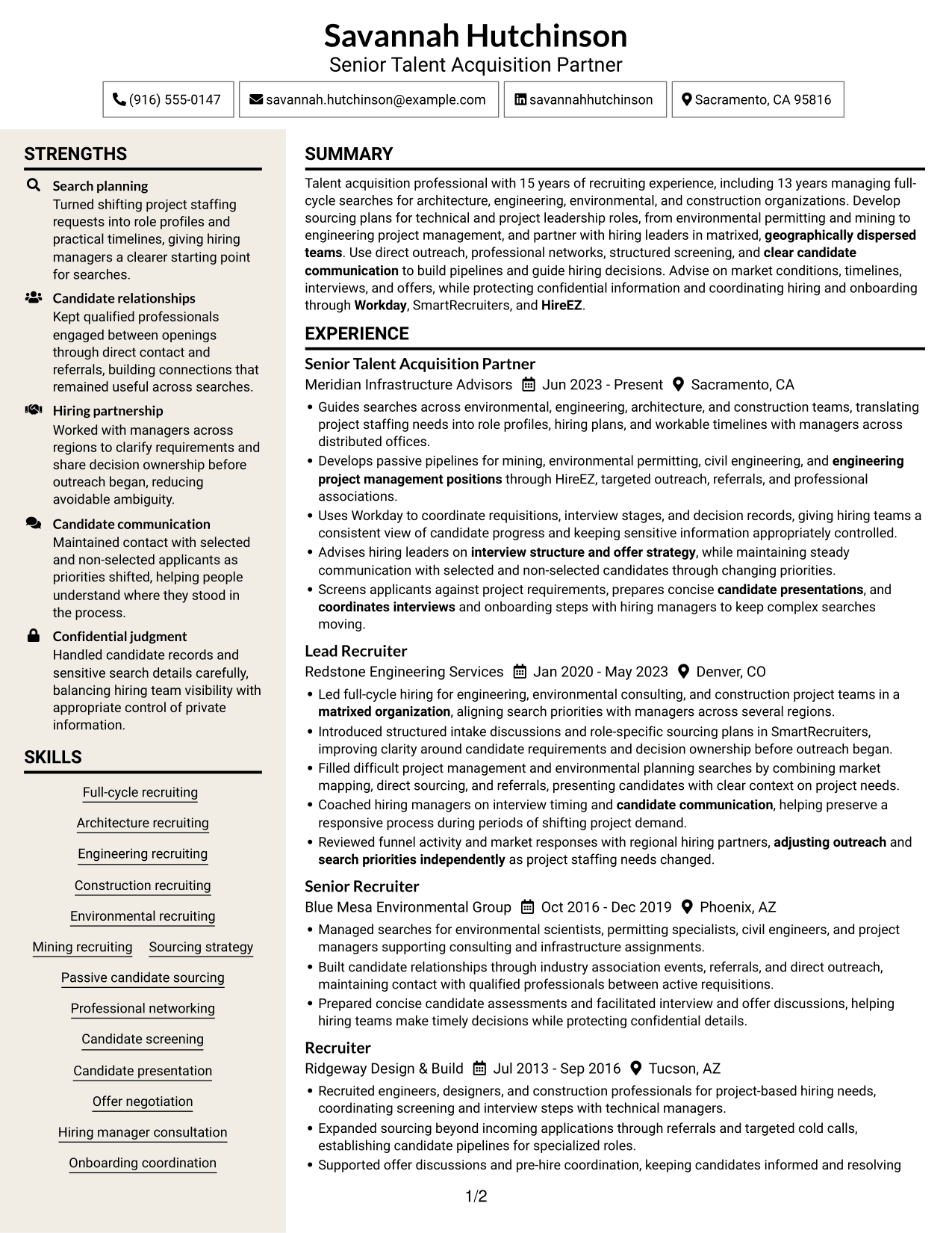 Resume example — page 1