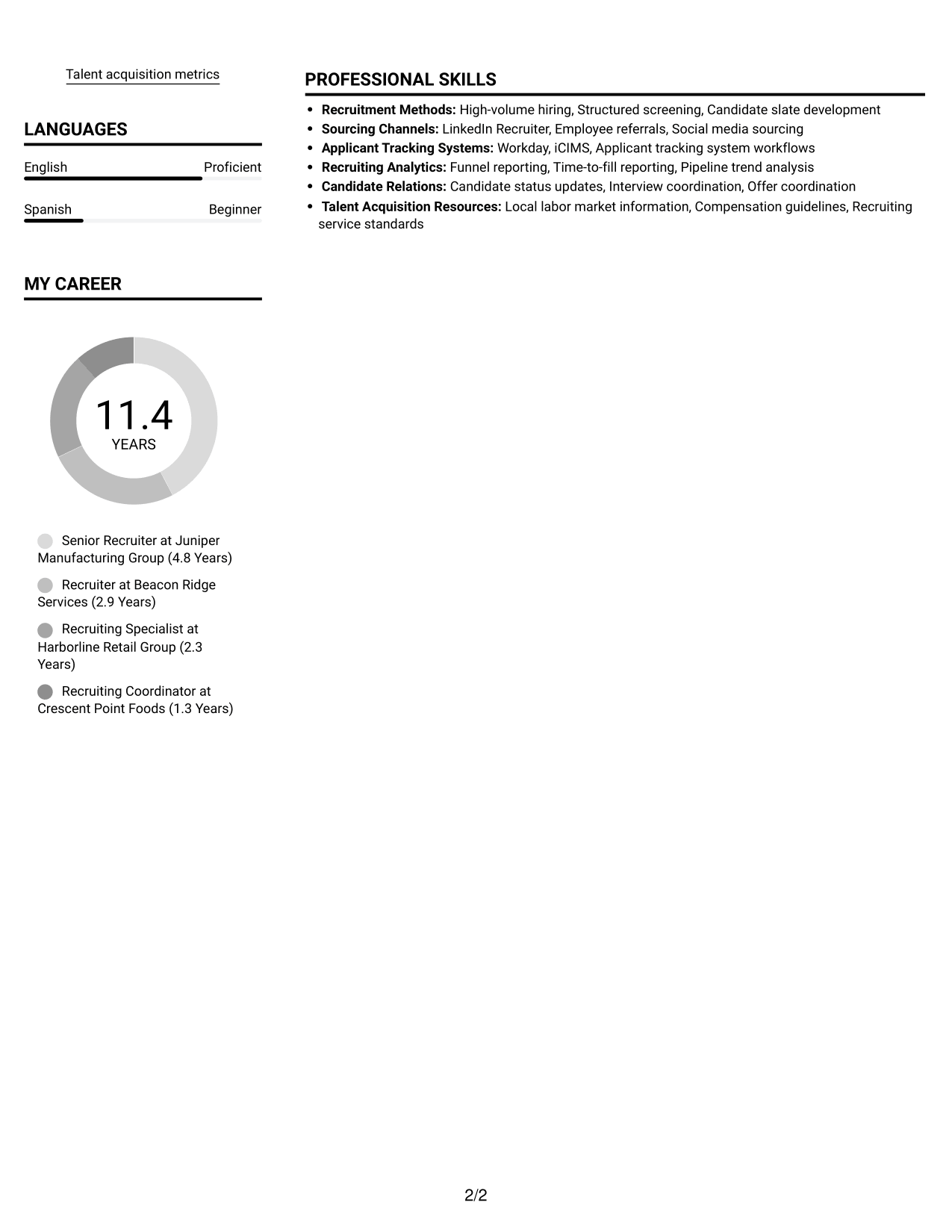 Resume example — page 2