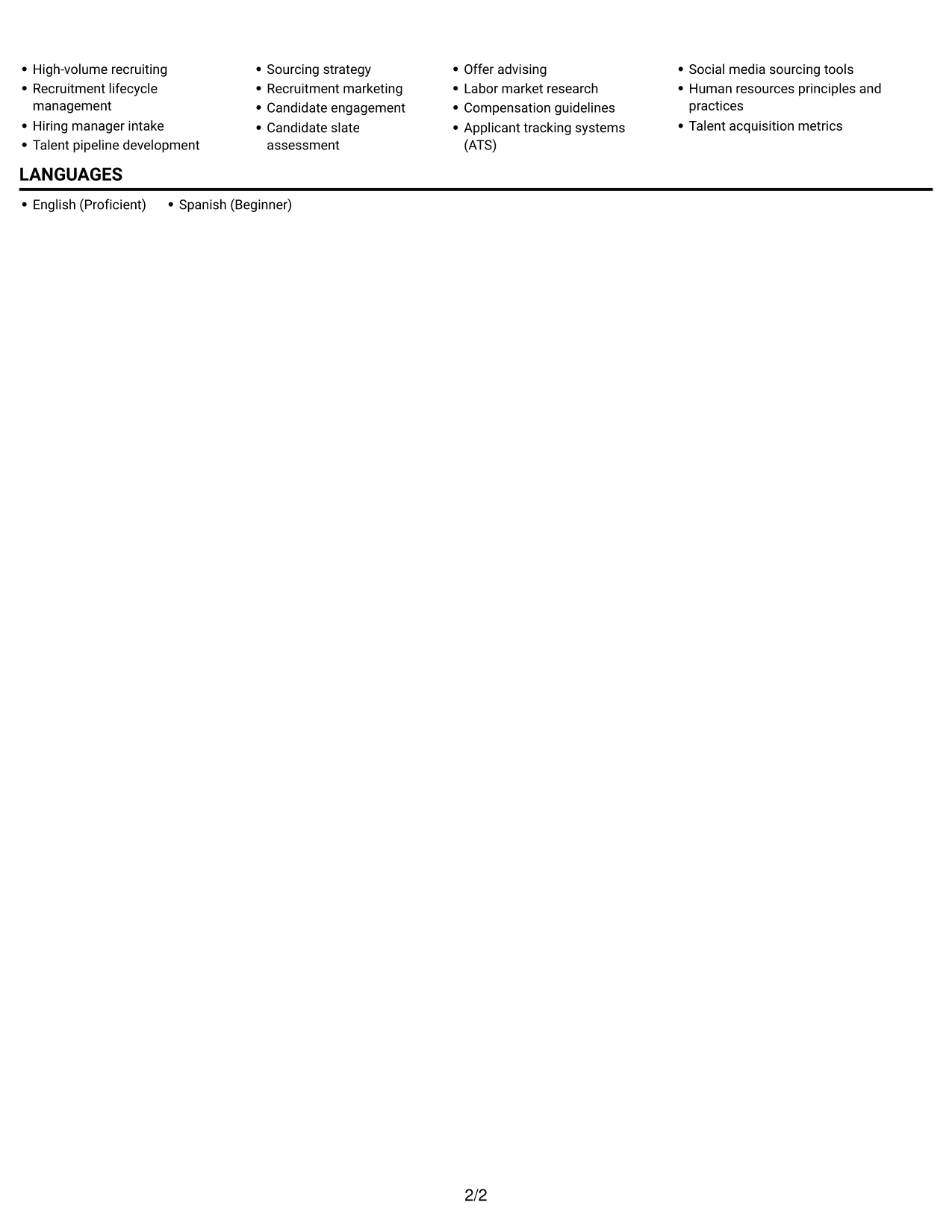 Resume example — page 2