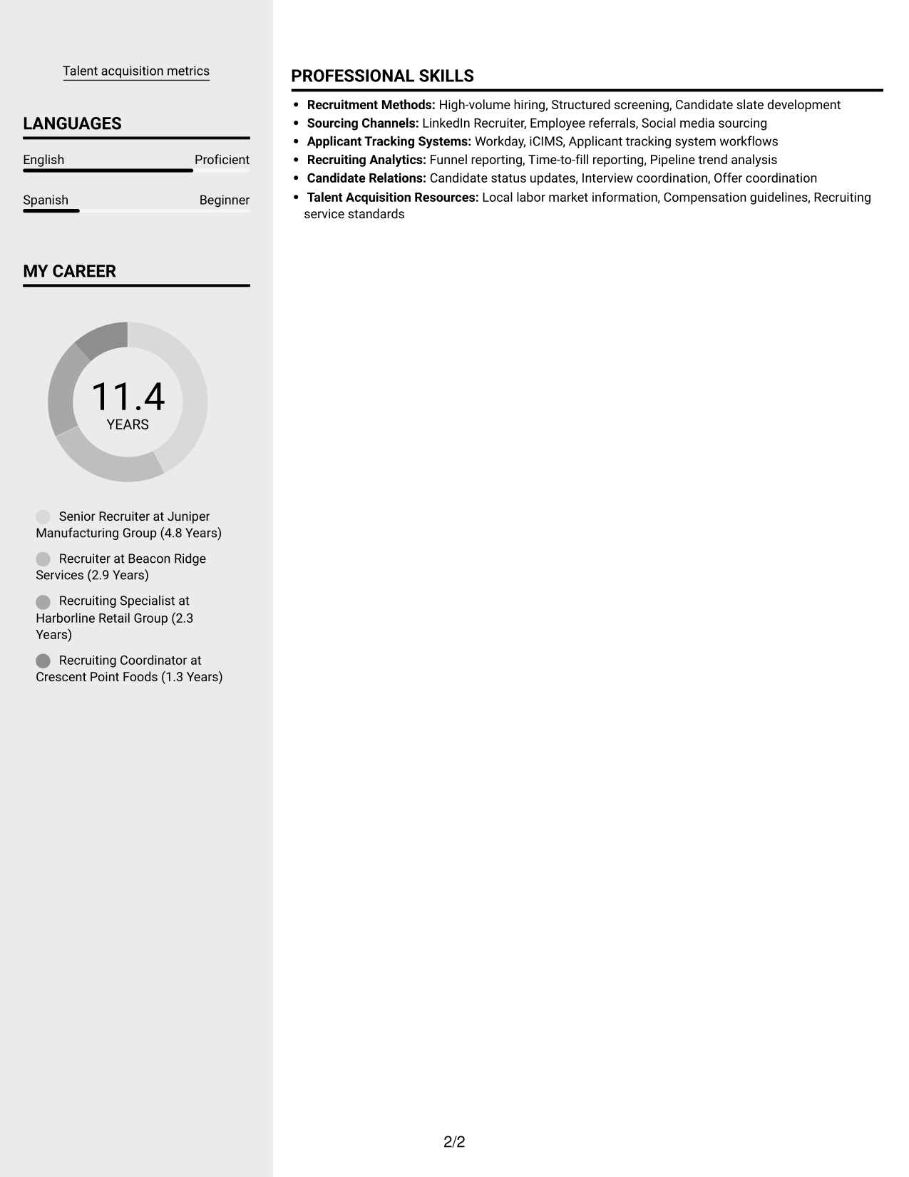 Resume example — page 2
