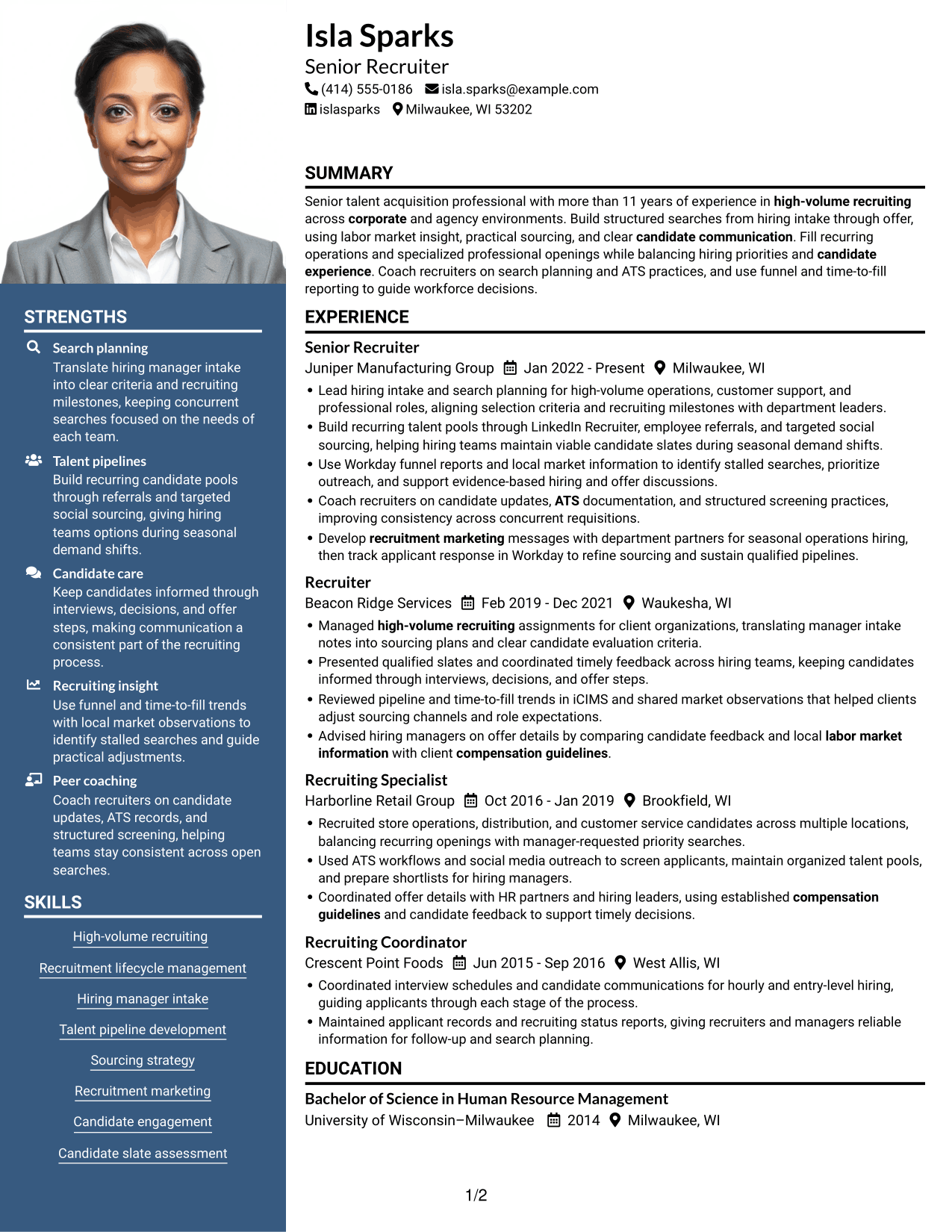 Resume example — page 1