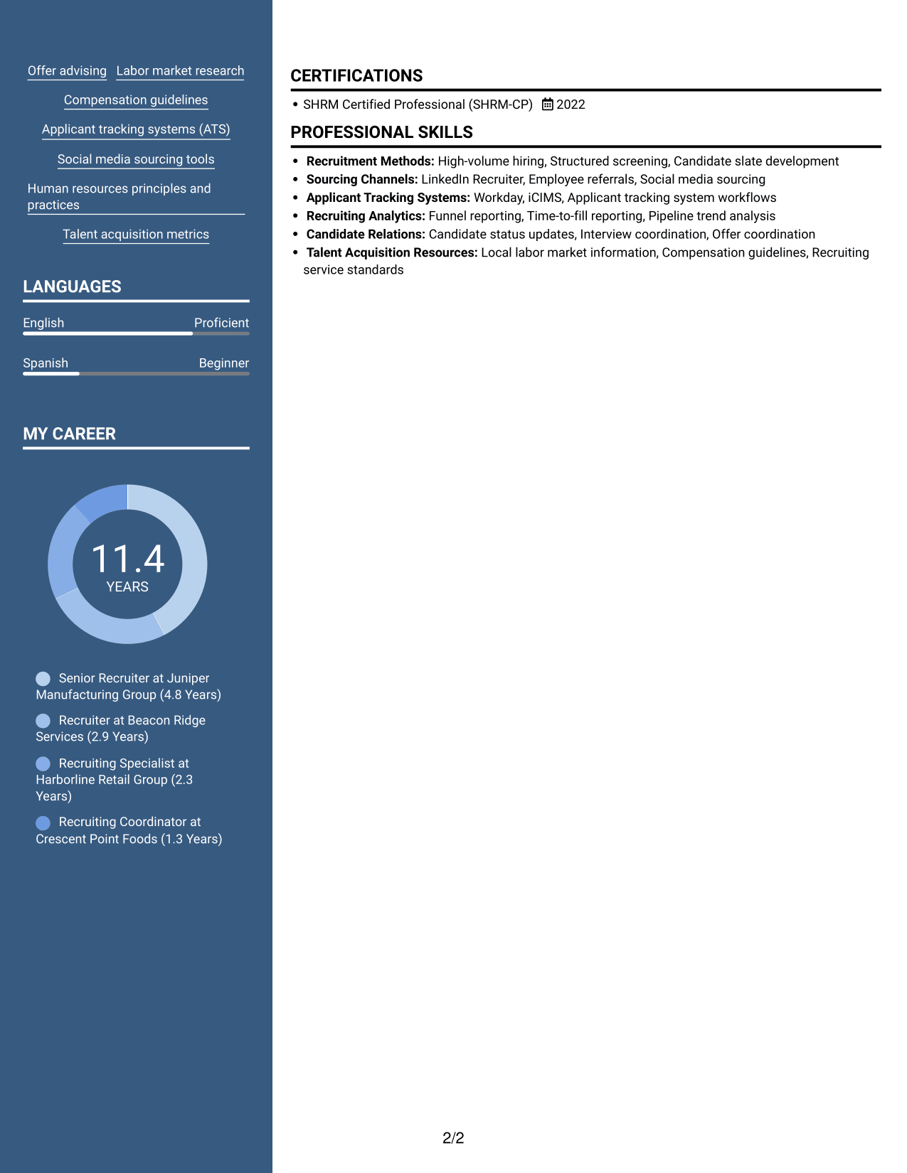 Resume example — page 2