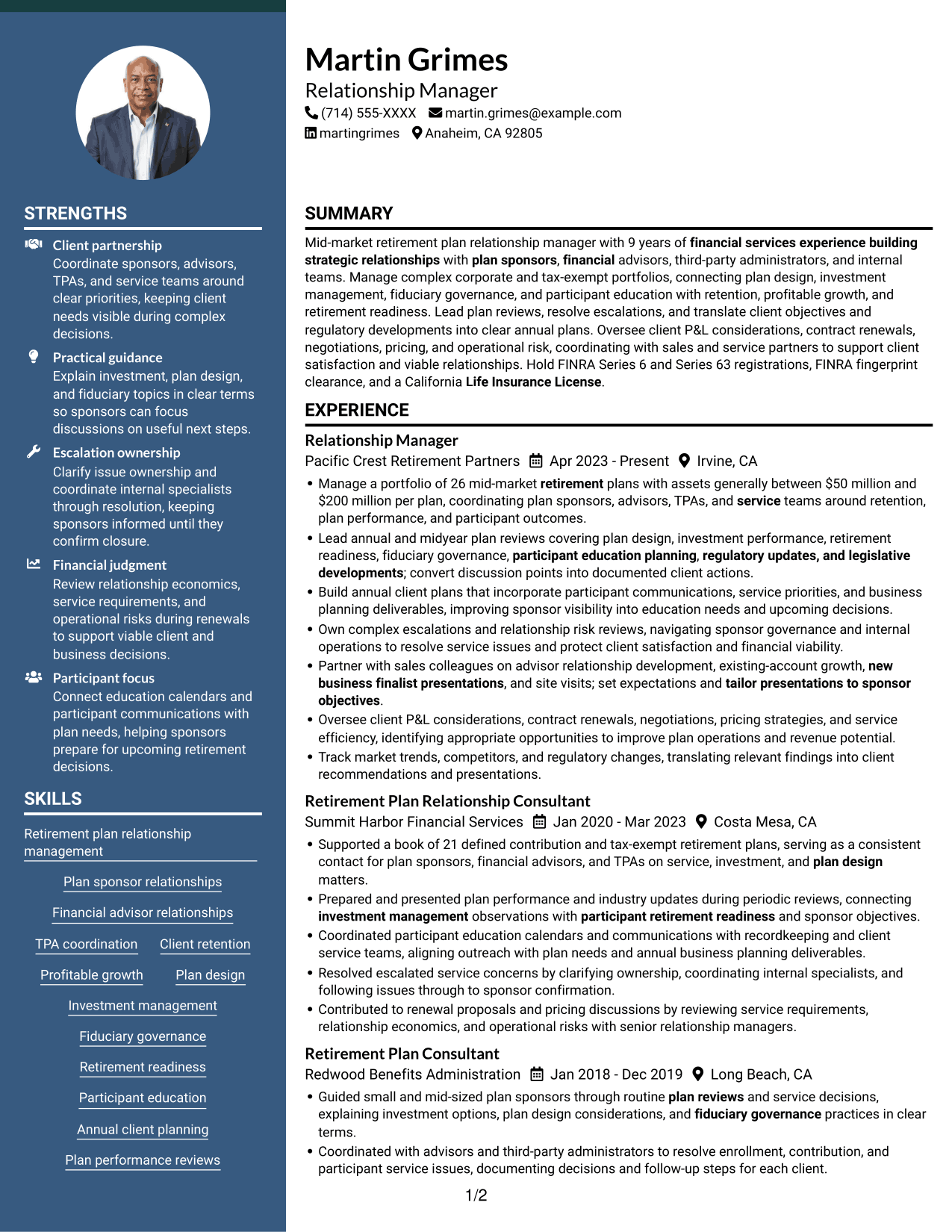 Resume example — page 1