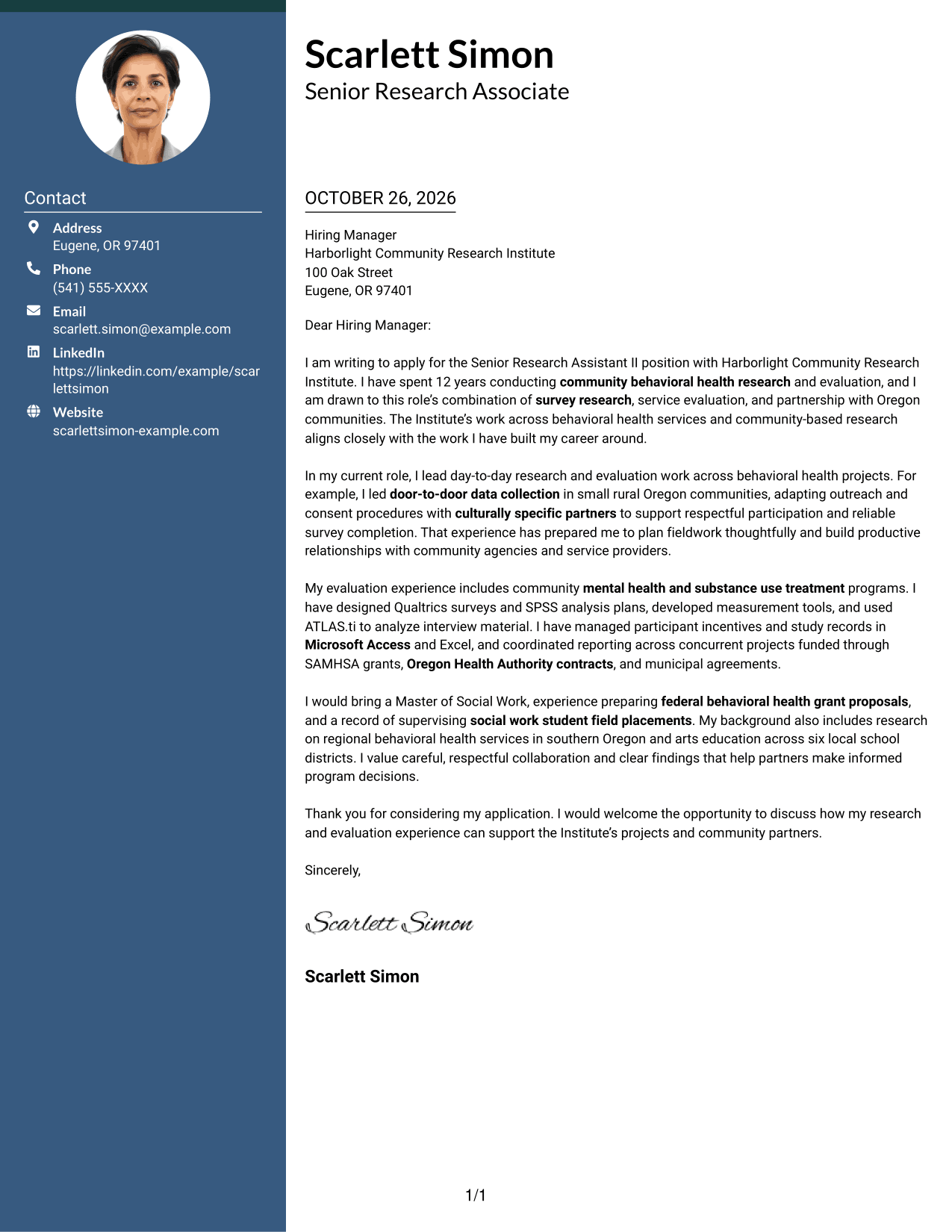 Cover letter example — page 1