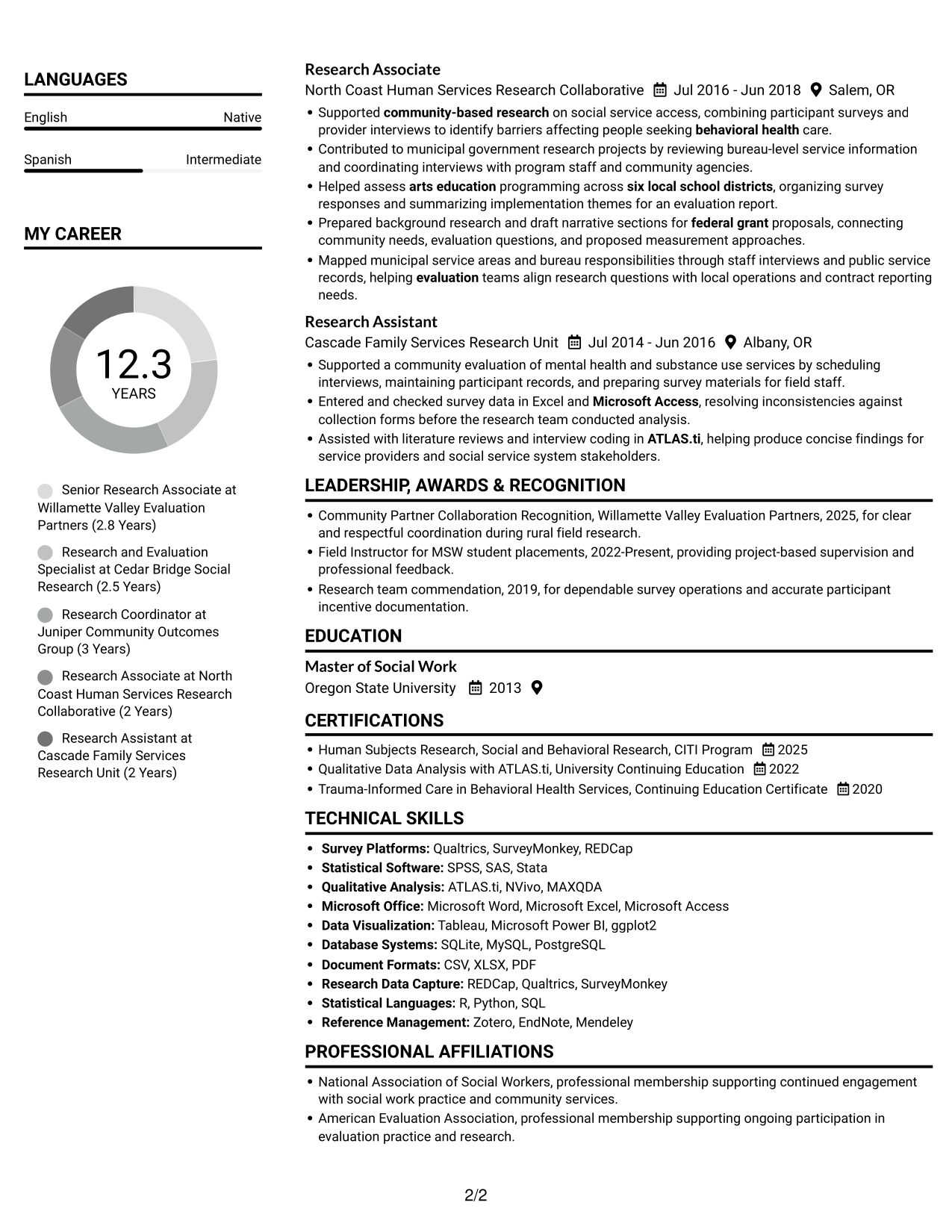 Resume example — page 2