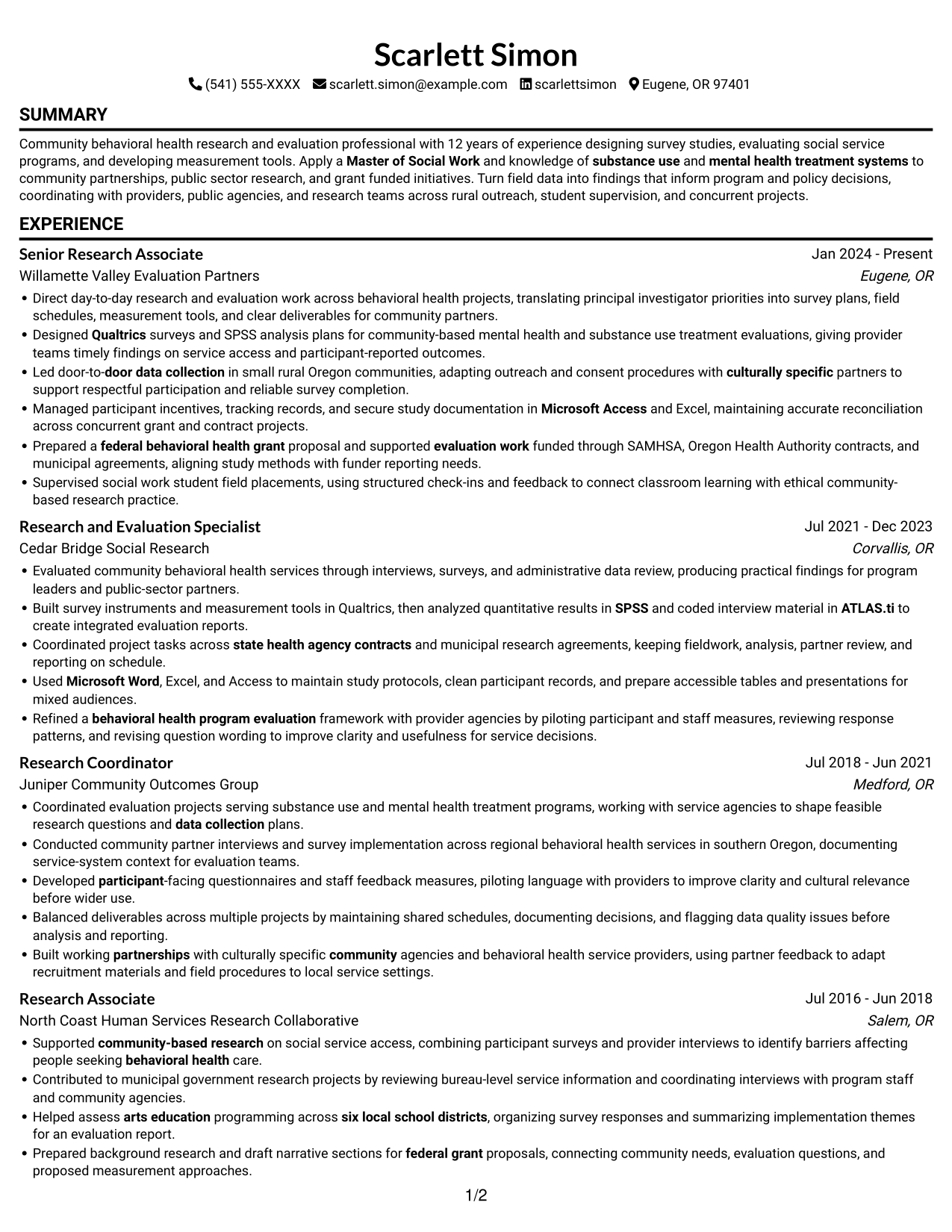 Resume example — page 1