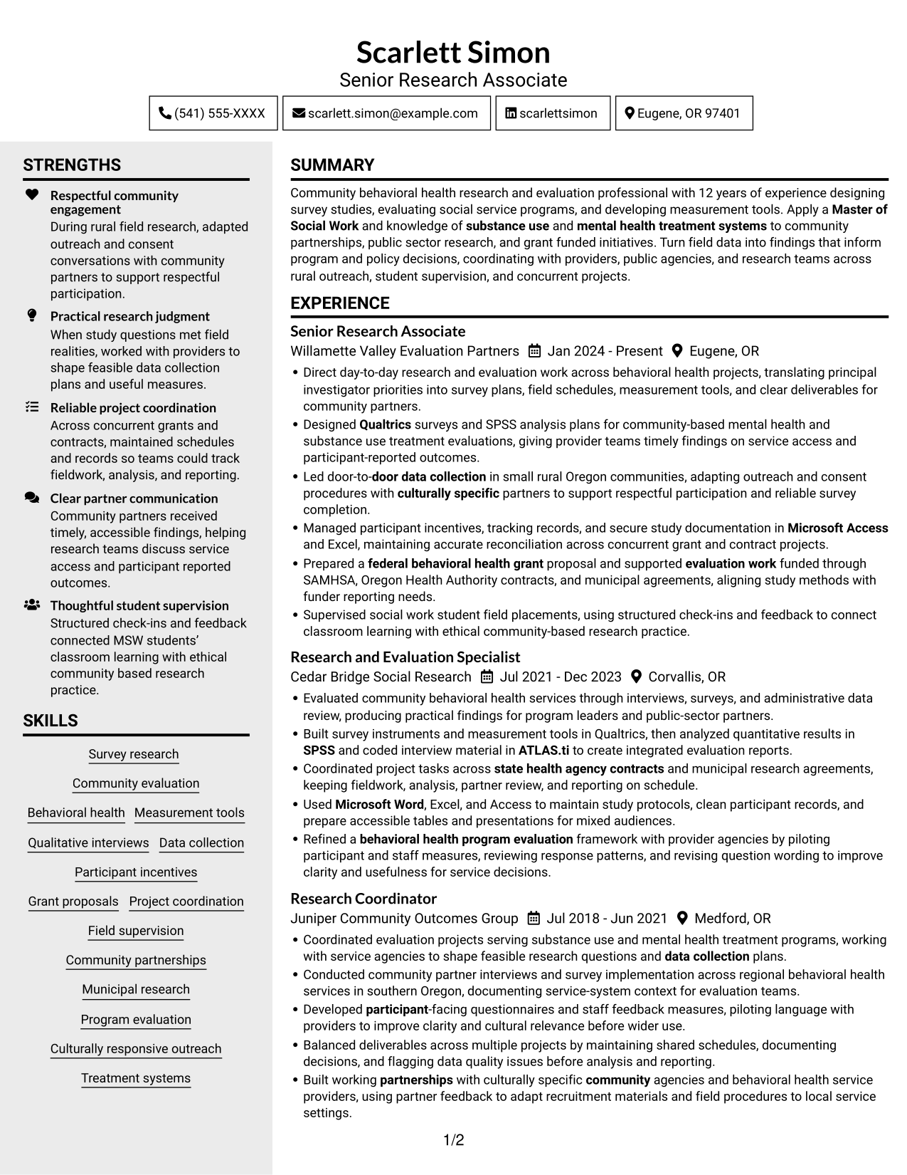 Resume example — page 1