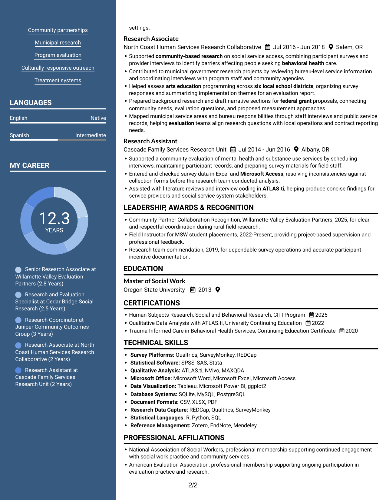 Resume example — page 2