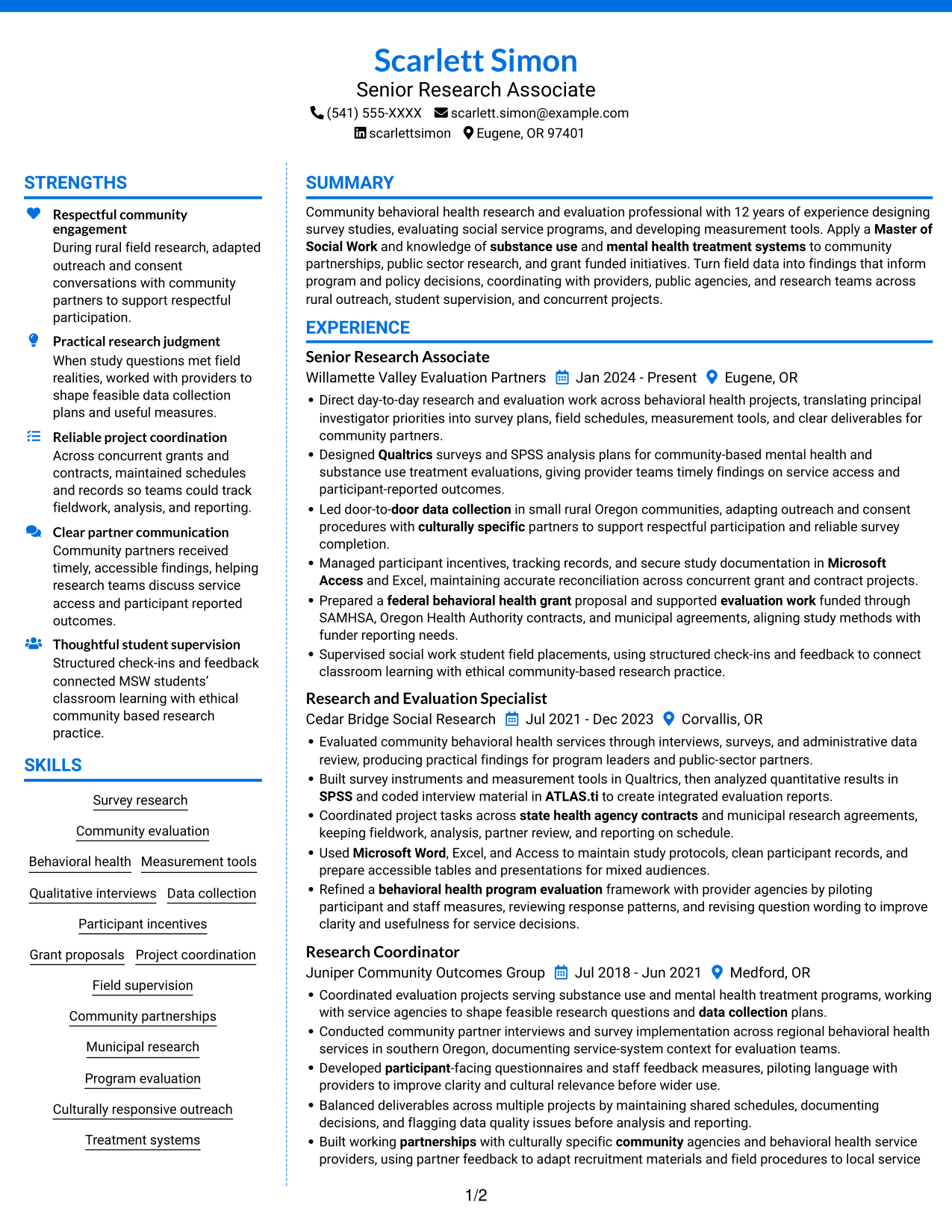 Resume example — page 1