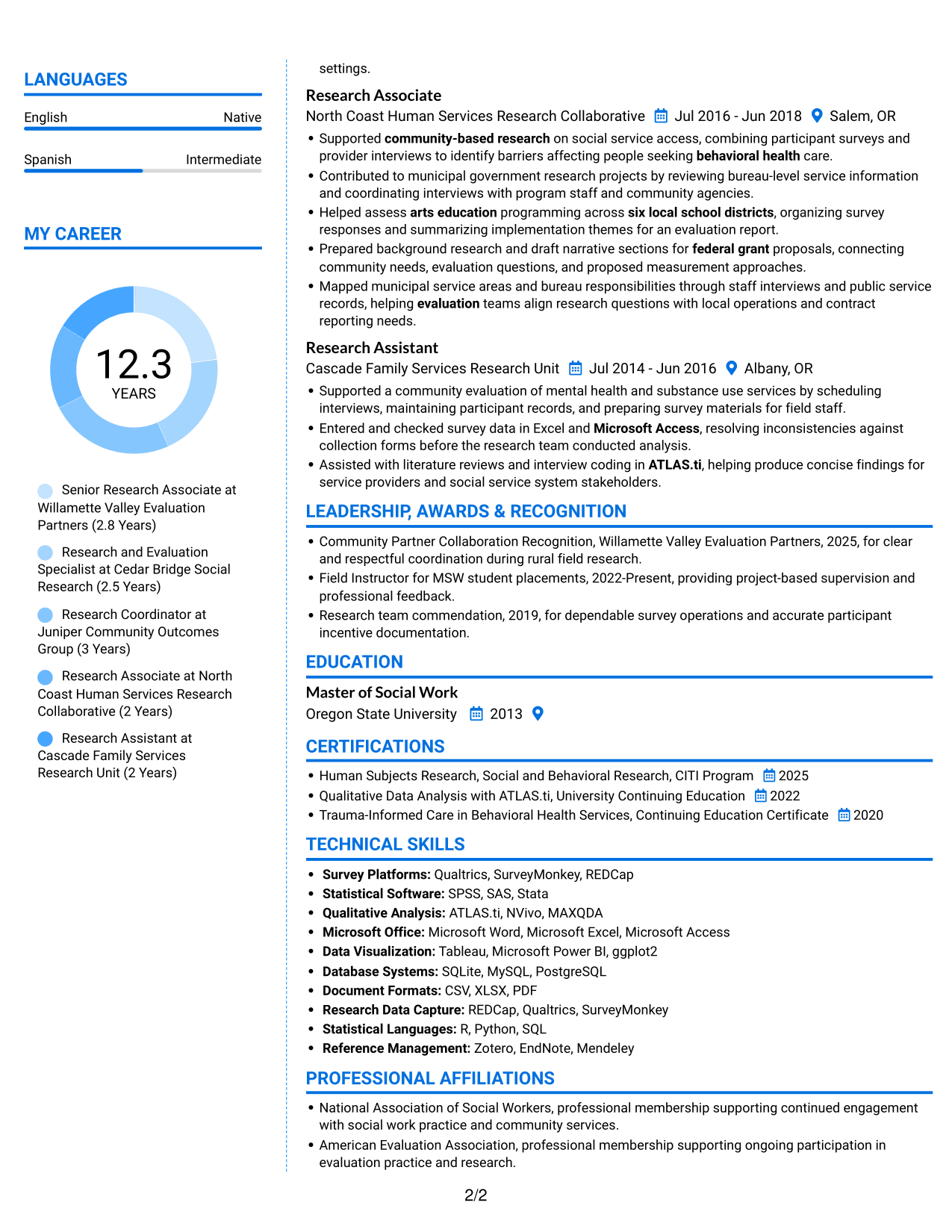 Resume example — page 2