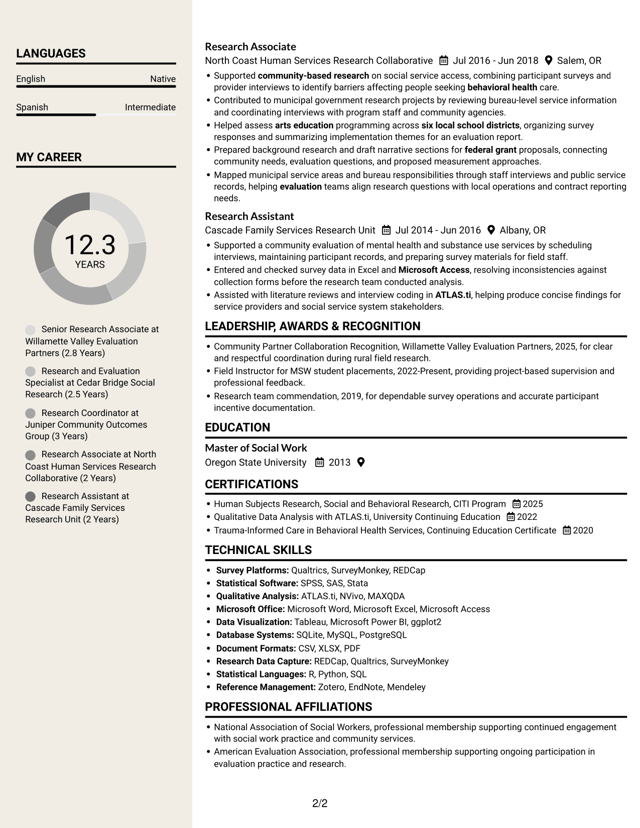 Resume example — page 2