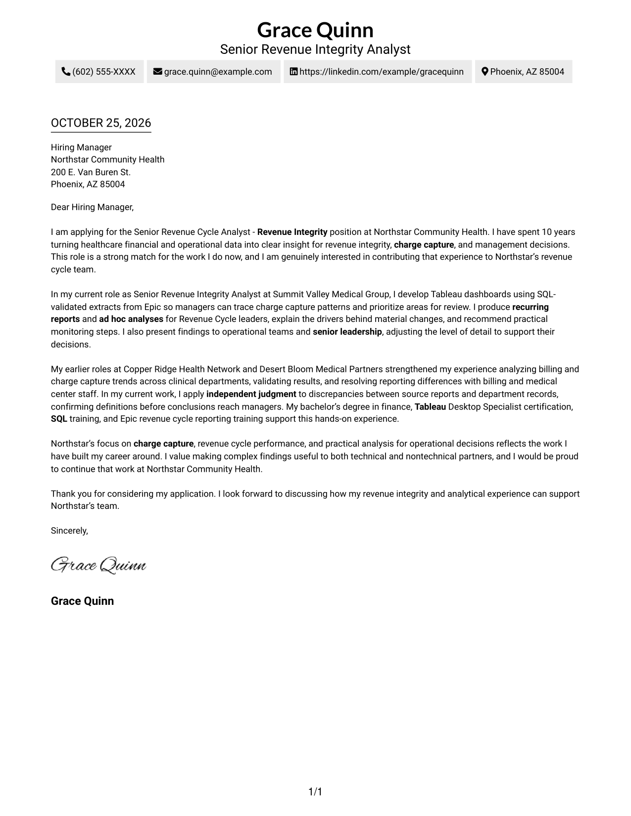 Cover letter example — page 1
