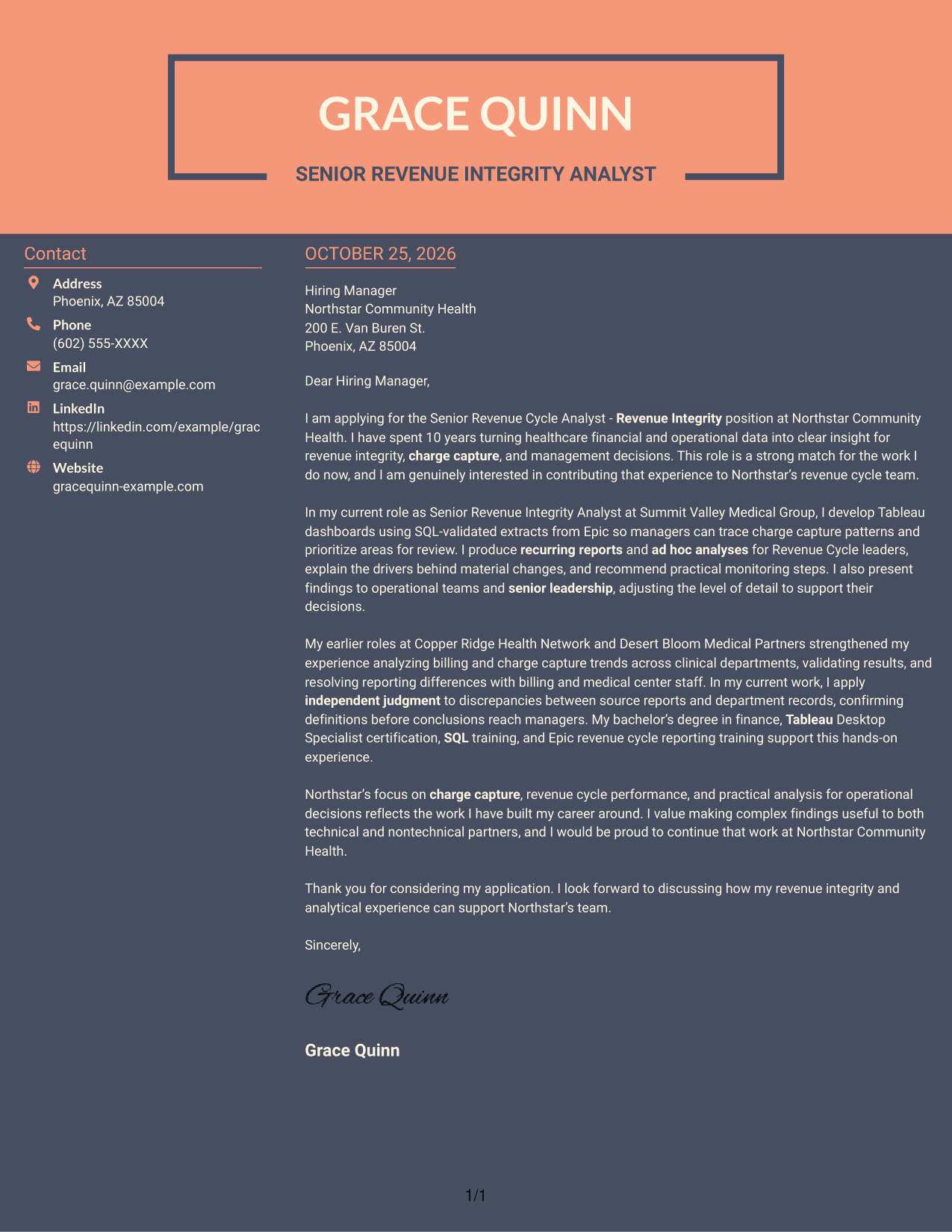 Cover letter example — page 1