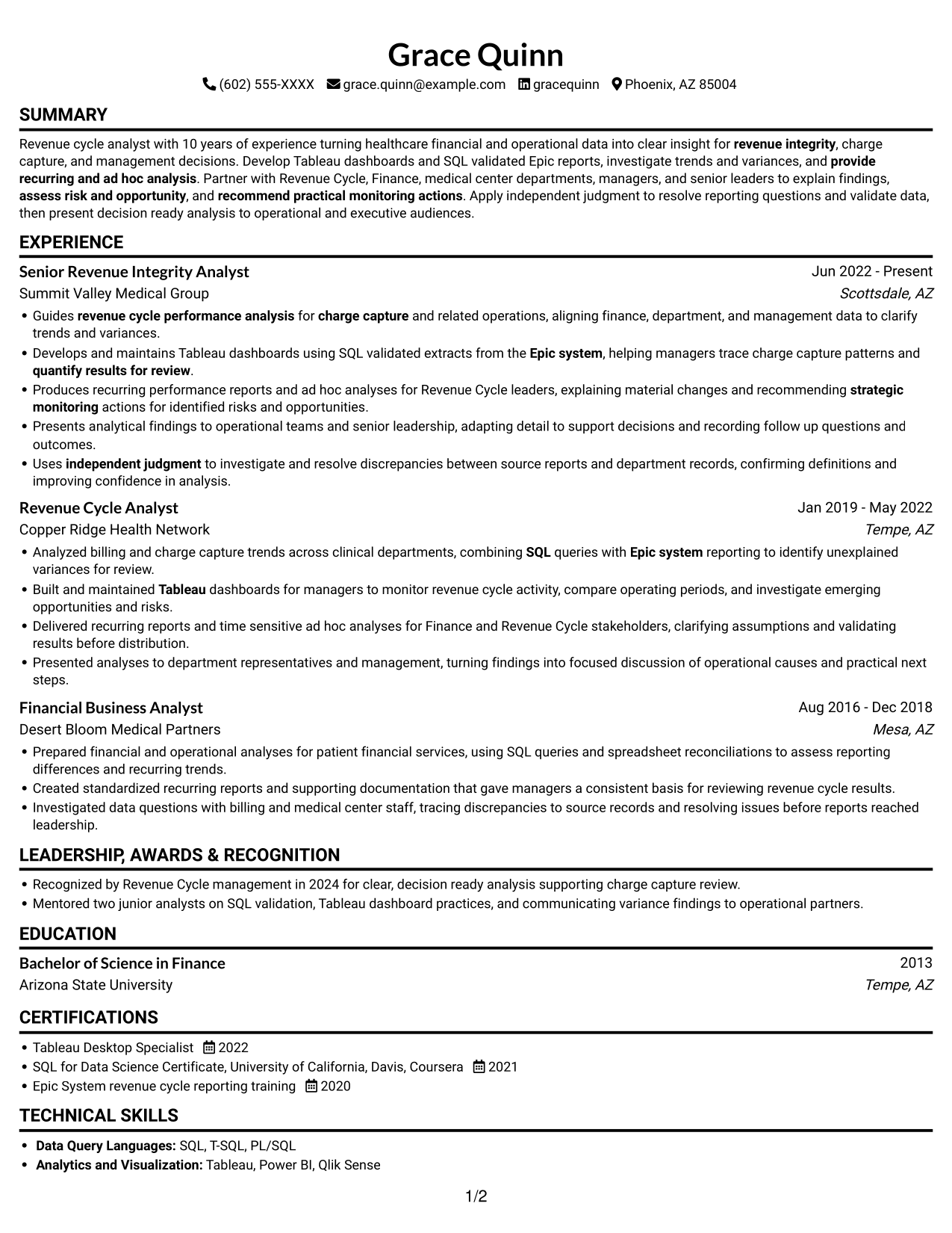 Resume example — page 1