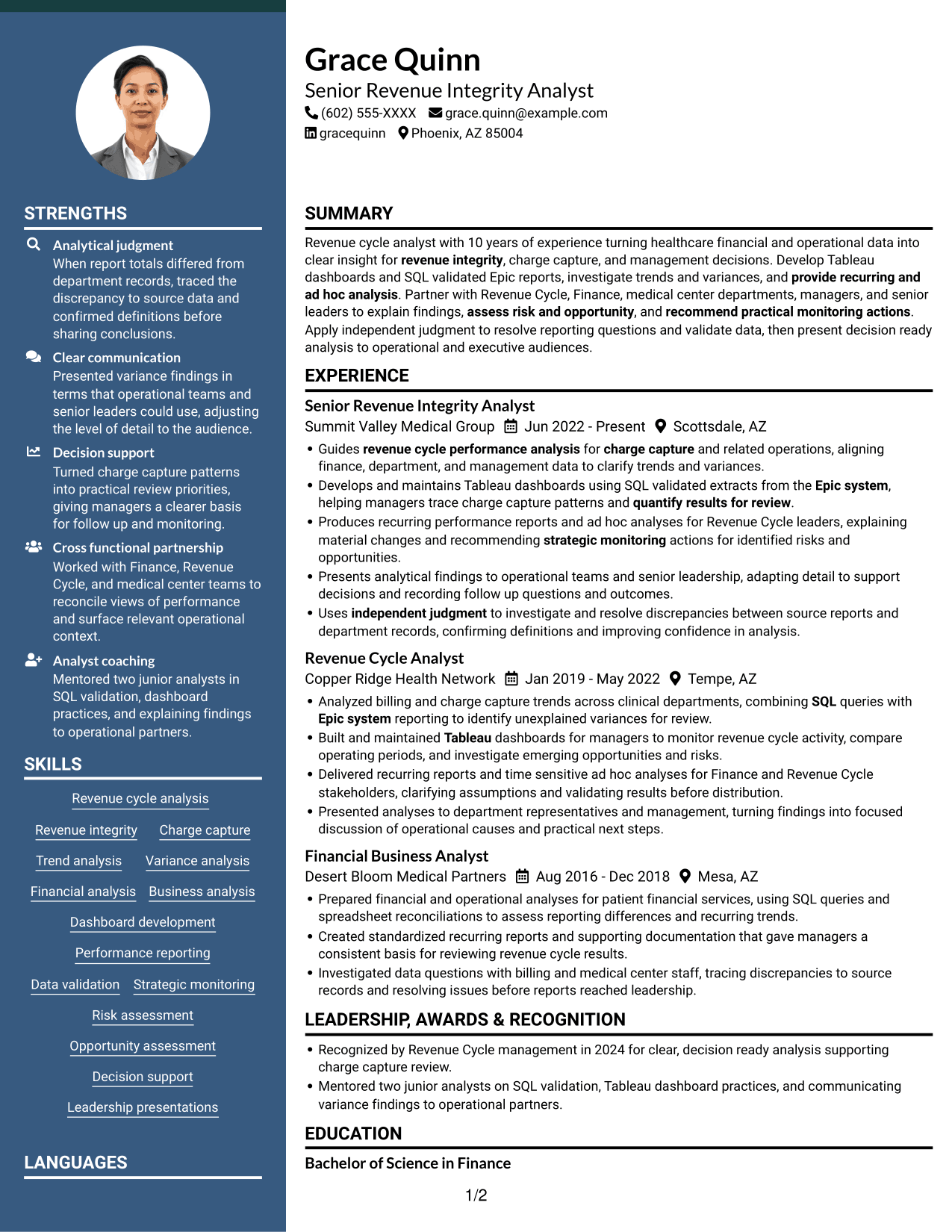 Resume example — page 1