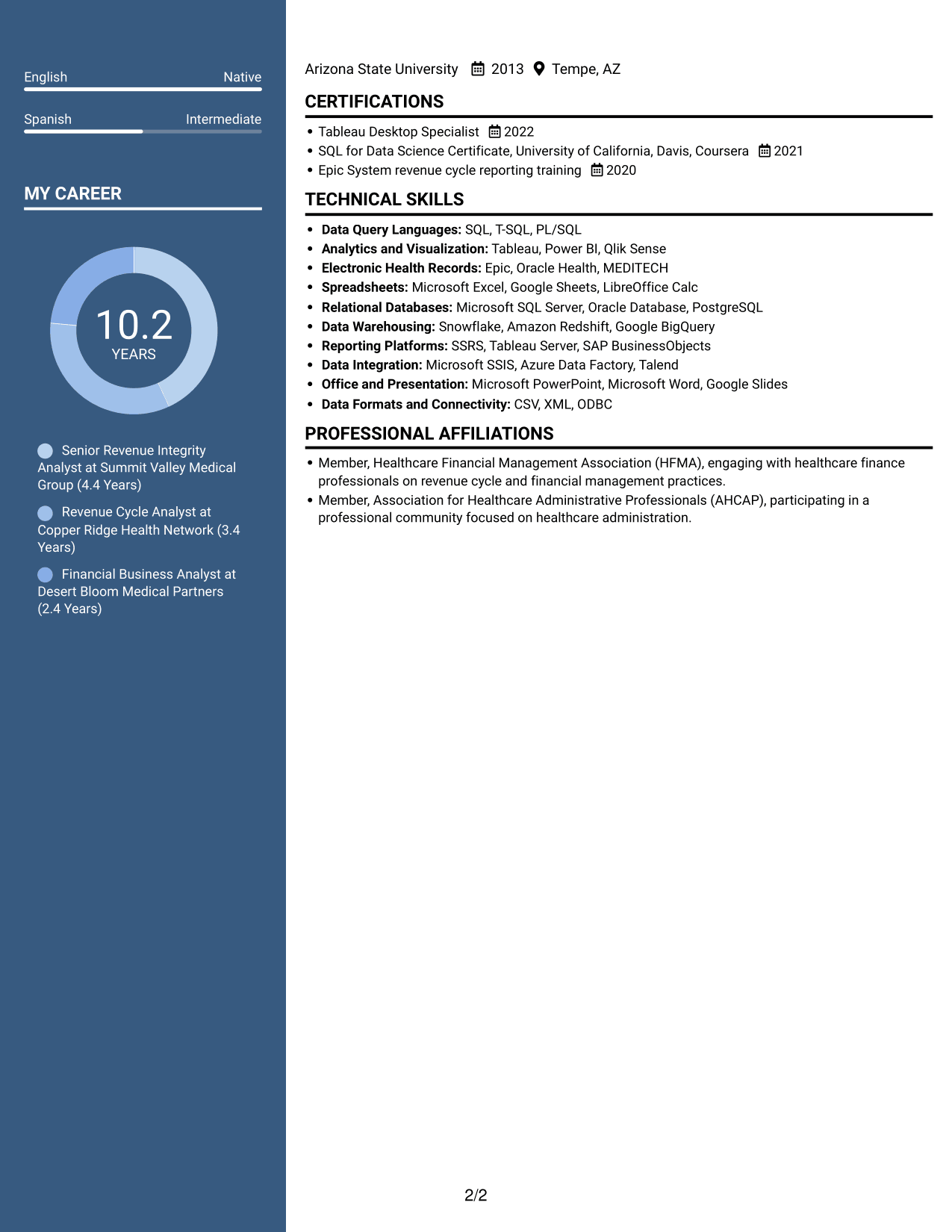 Resume example — page 2