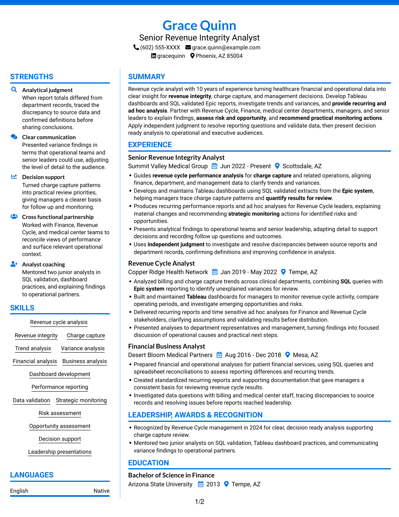Resume example — page 1