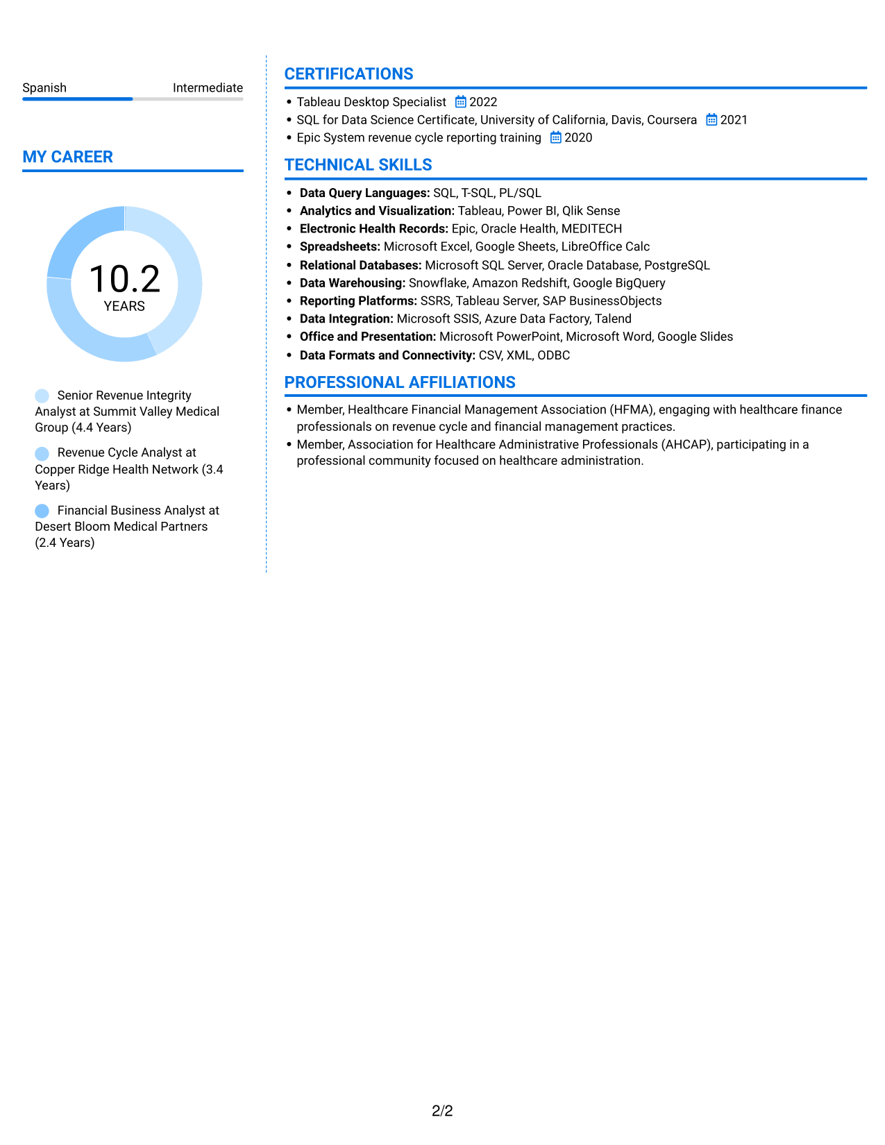 Resume example — page 2