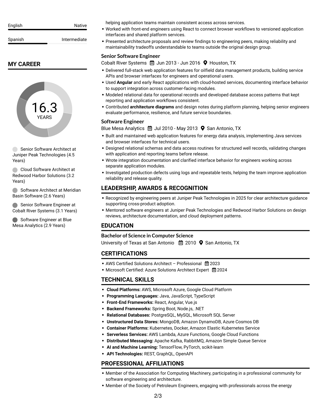 Resume example — page 2