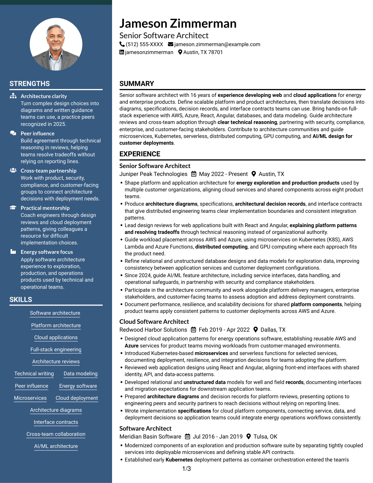 Resume example — page 1