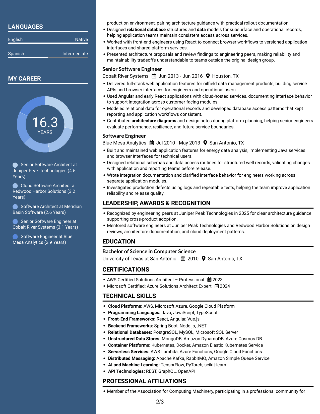 Resume example — page 2