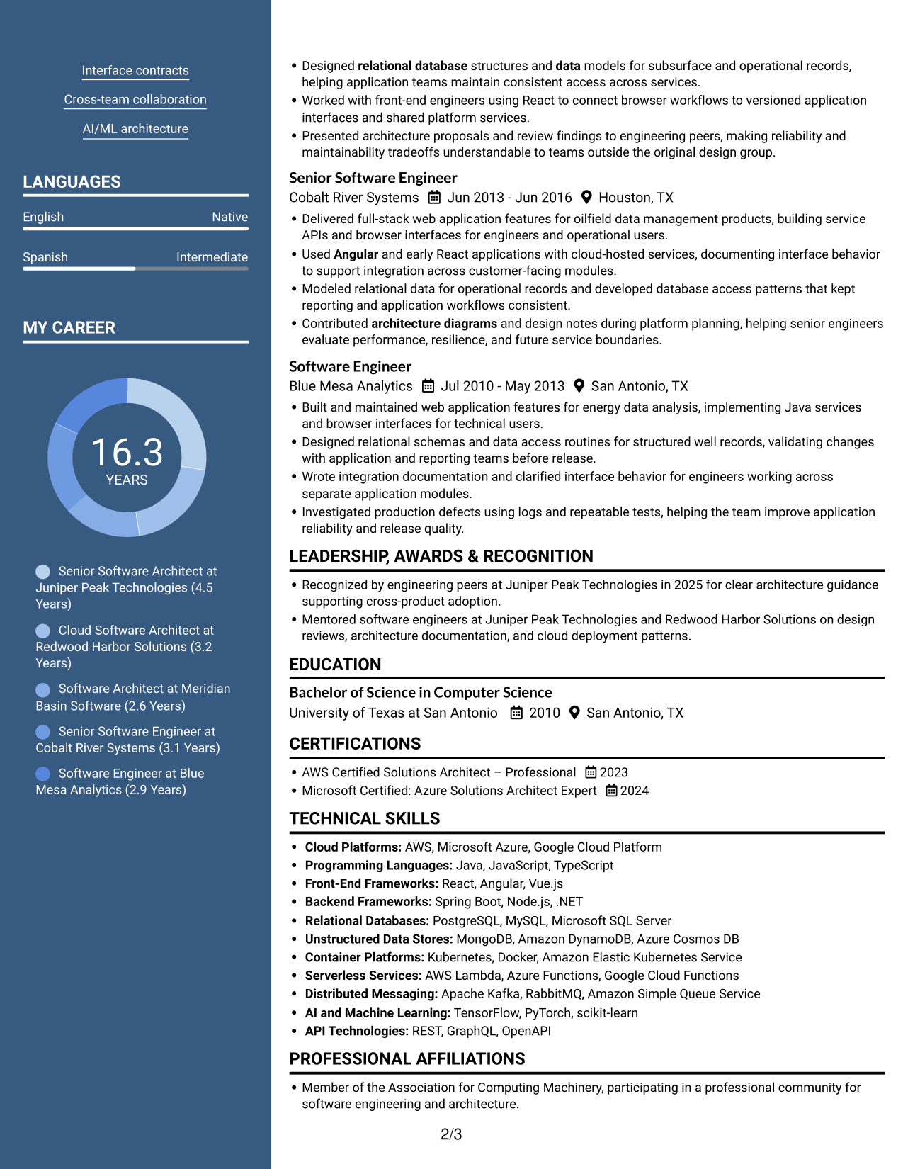 Resume example — page 2