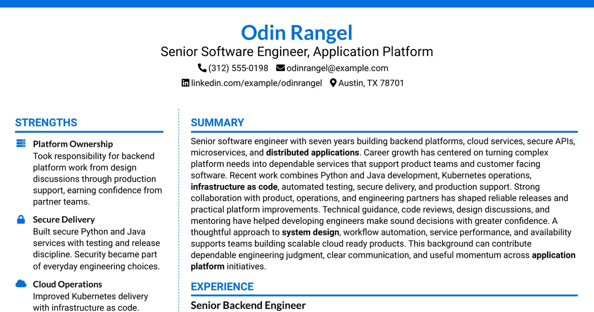 33 Senior Software Engineer - Application Platform Resume Templates with Example