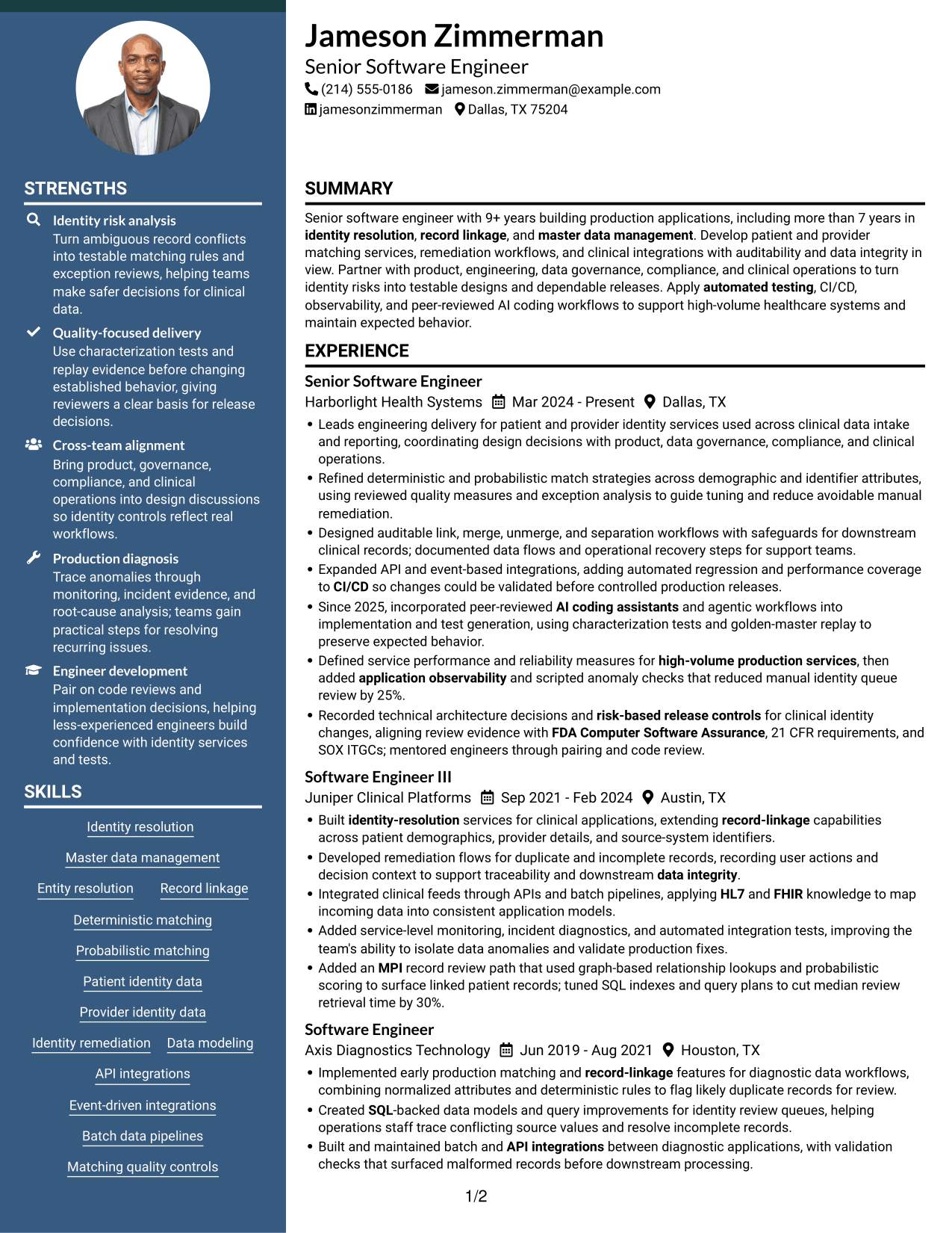 Resume example — page 1